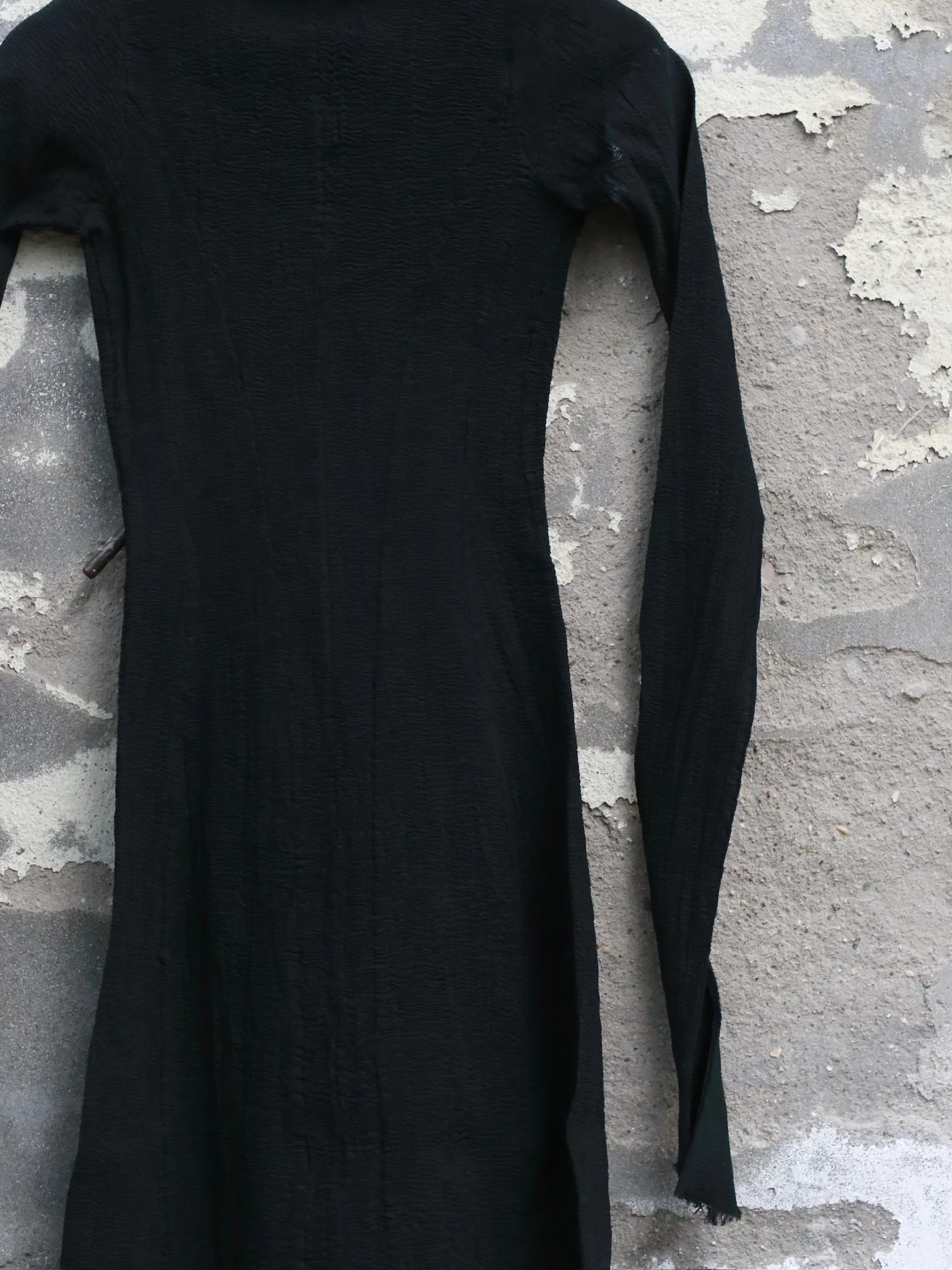 Marc Le Bihan Fall/Winter 2025 Straight-cut Stretch High-neck Maxi Dress 21922 (France) MLB-21922-NOIR - Image 3