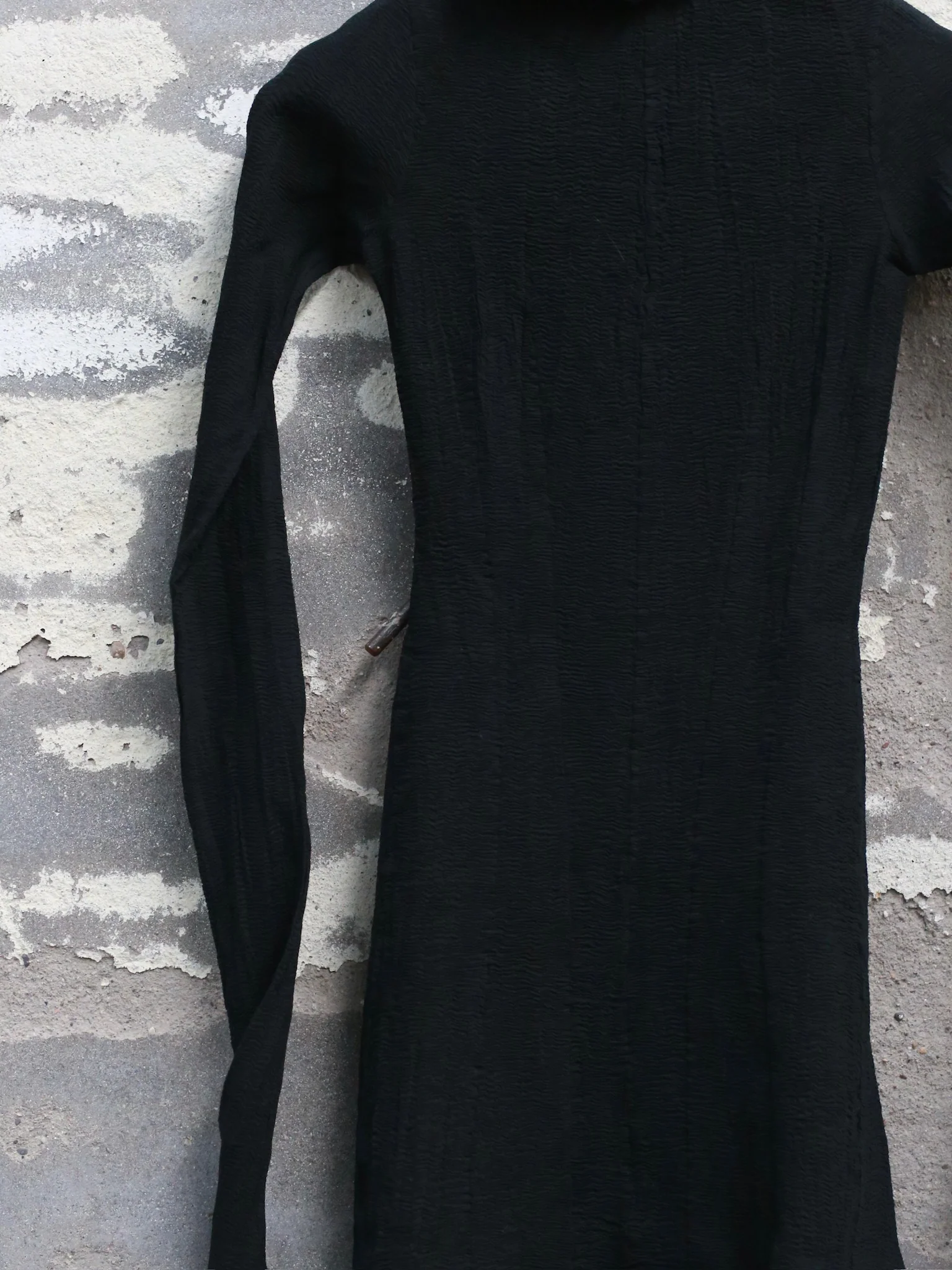 Marc Le Bihan Fall/Winter 2025 Straight-cut Stretch High-neck Maxi Dress 21922 (France) MLB-21922-NOIR - Image 4