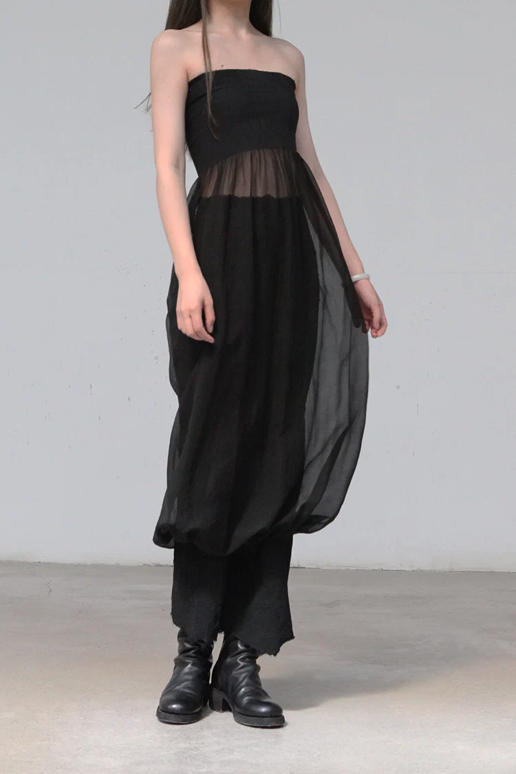 Marc le bihan gown tube top dress 21940-E21 BLACK - Image 2