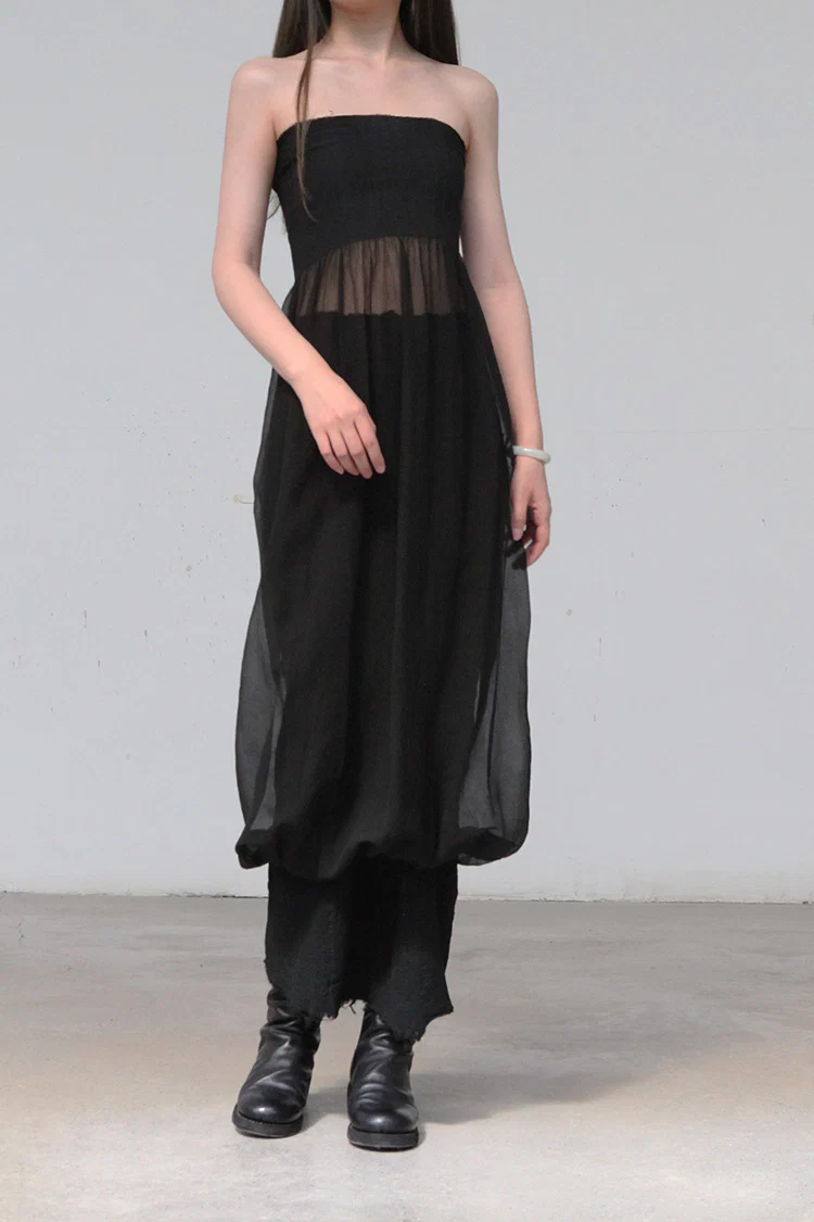 Marc le bihan gown tube top dress 21940-E21 BLACK - Image 3