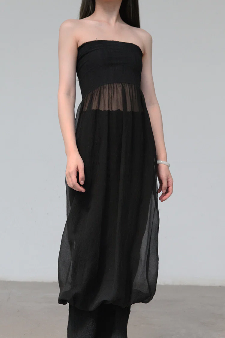 Marc le bihan gown tube top dress 21940-E21 BLACK - Image 4
