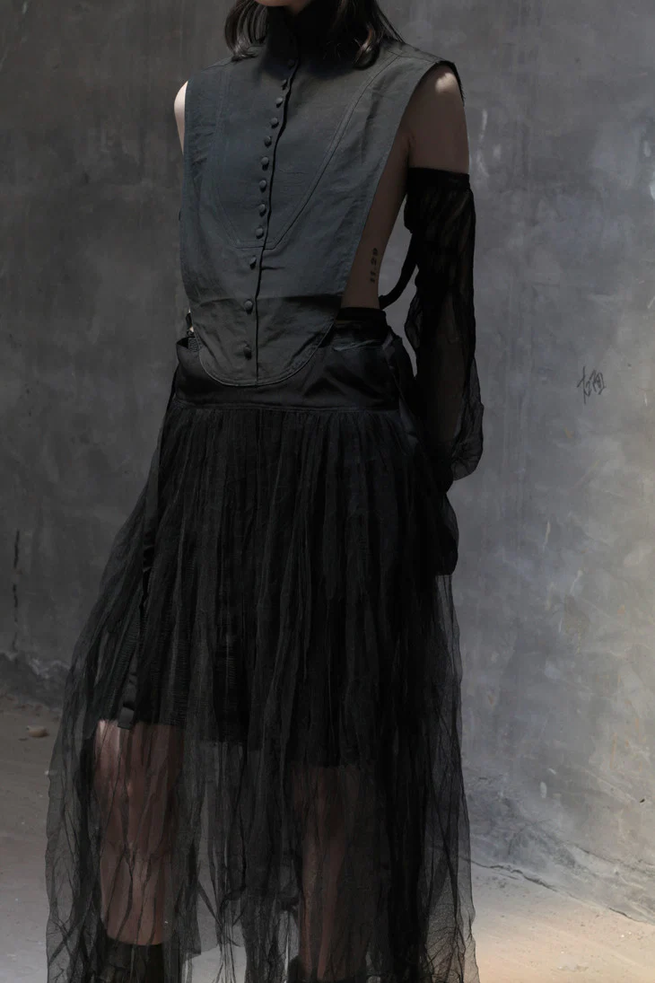 marc le bihan halter sleeveless jacket 29101 - Image 4