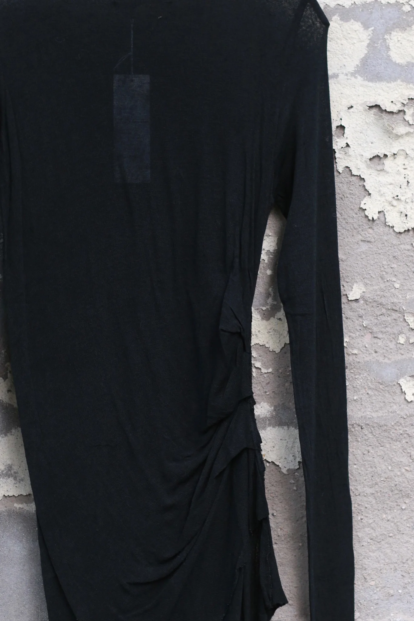 Marc Le Bihan High Neck Draped T-Shirt 2814 MLB-2814-H24-BLACK - Image 2