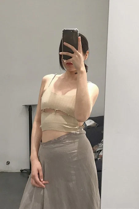 marc le bihan linen skirt 2510 taupe - Image 8
