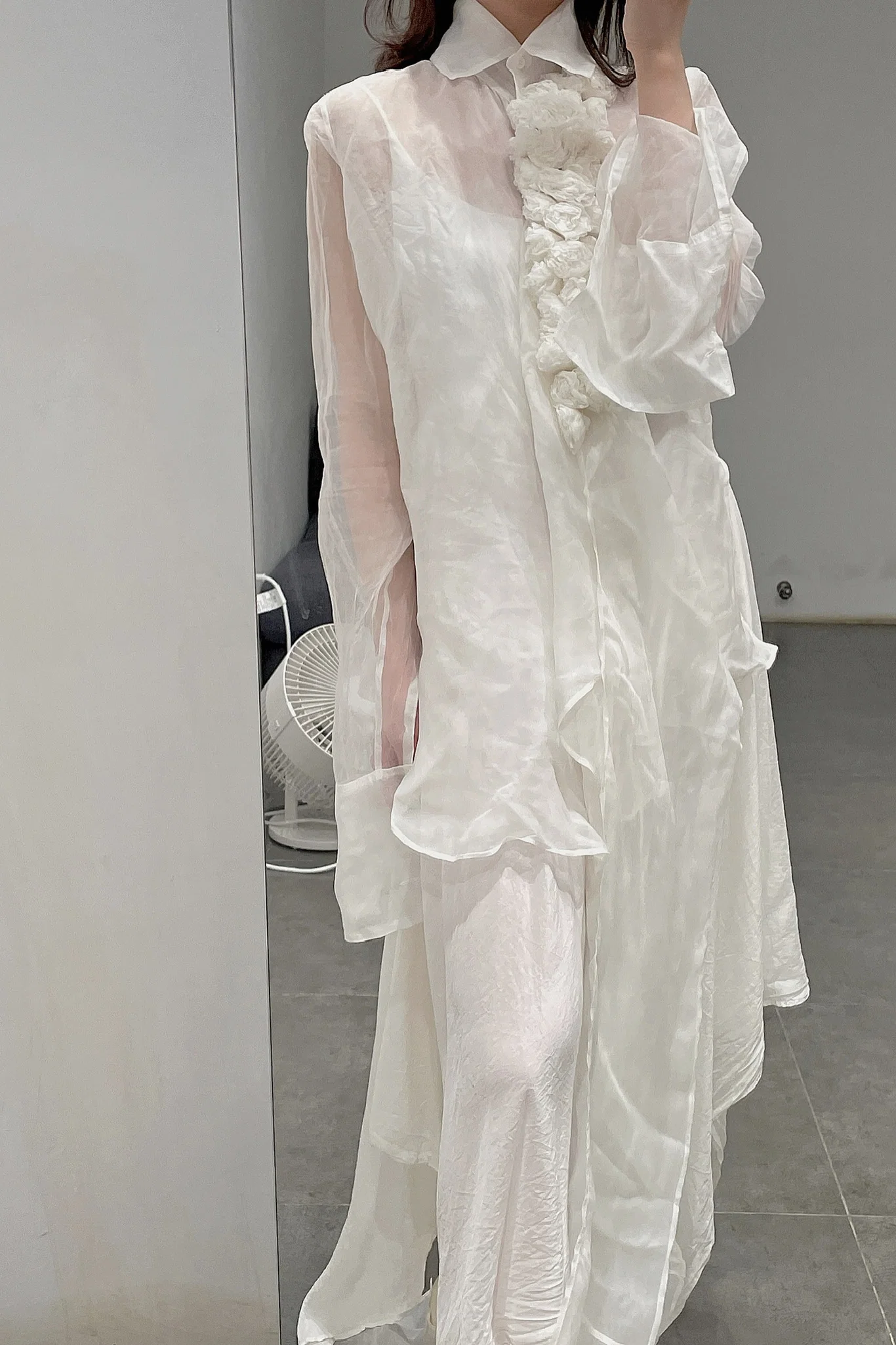 marc le bihan silk floral shirt 26402-E21 OFF WHITE off-white - Image 16