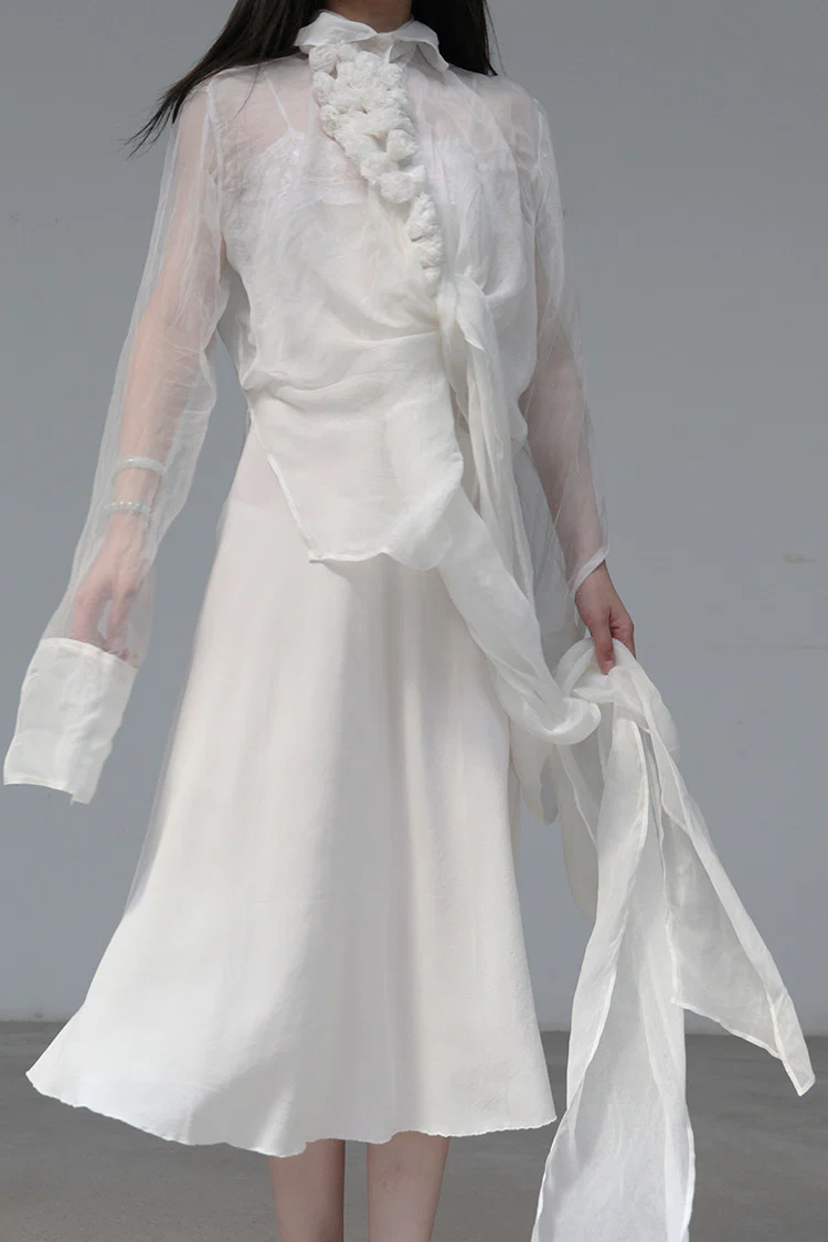 marc le bihan silk floral shirt 26402-E21 OFF WHITE off-white - Image 2