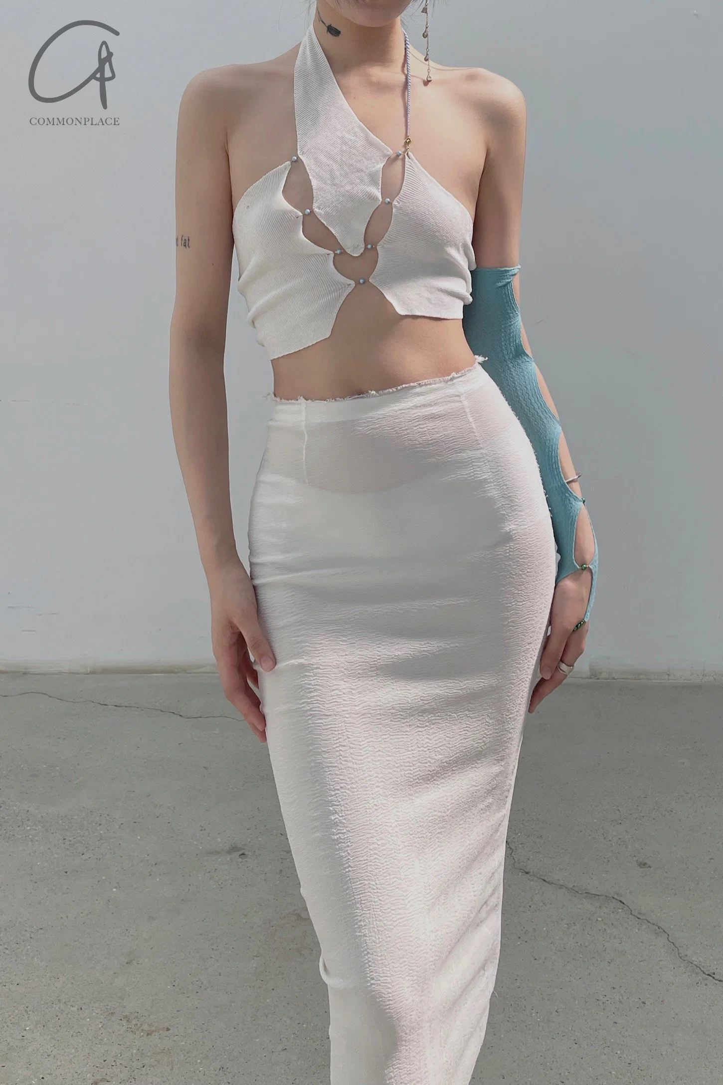 Marc Le Bihan Stretch Pleated Stretch Bandeau Dress or Skirt Collection MLB-25901-BAI White Short Skirt 25900 25901 - Image 15