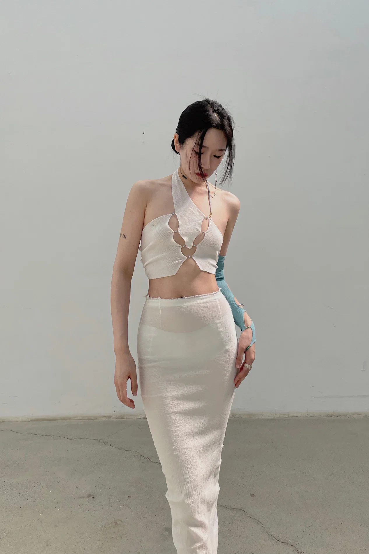 Marc Le Bihan Stretch Pleated Stretch Bandeau Dress or Skirt Collection MLB-25901-BAI White Short Skirt 25900 25901 - Image 18