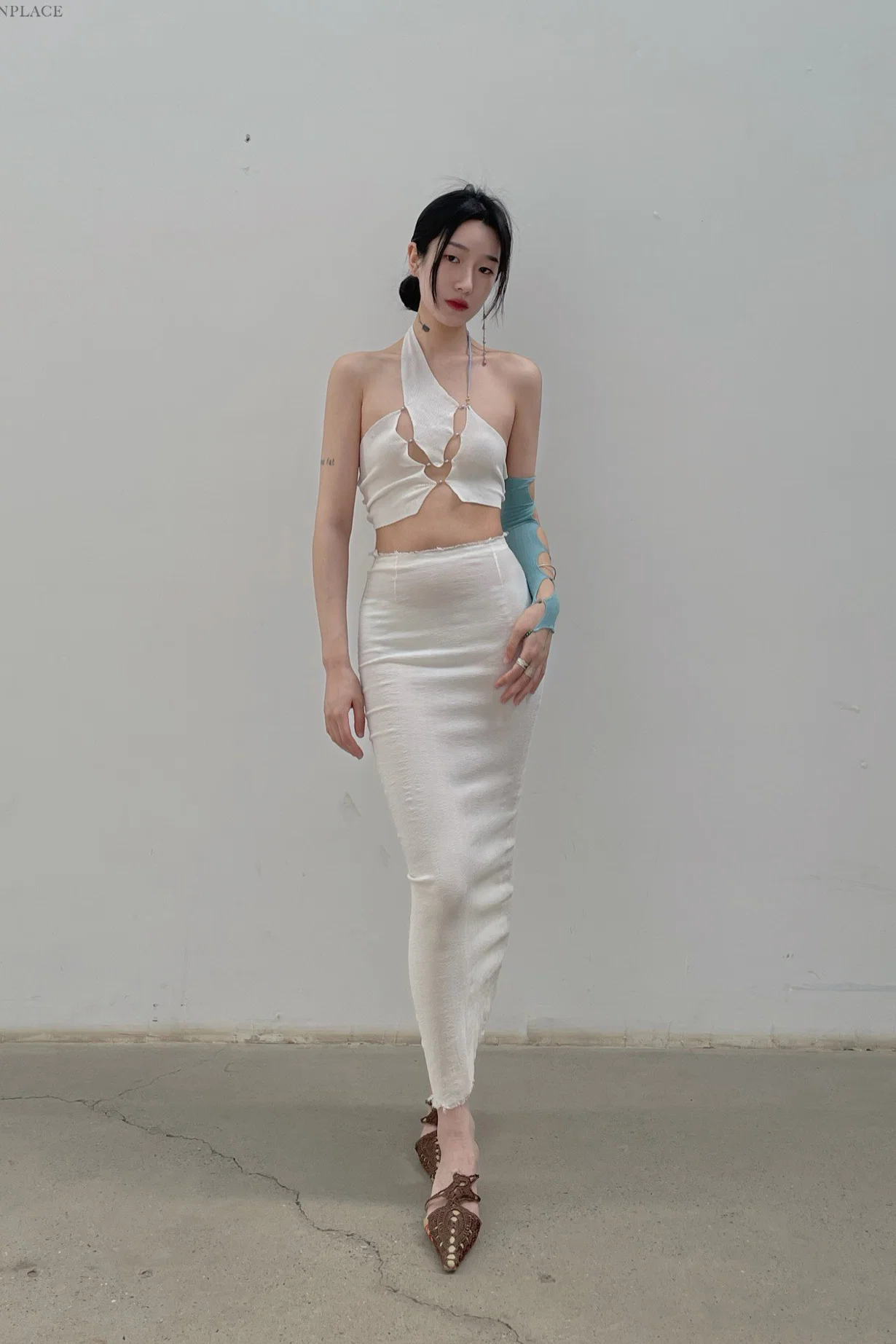 Marc Le Bihan Stretch Pleated Stretch Bandeau Dress or Skirt Collection MLB-25901-BAI White Short Skirt 25900 25901 - Image 19