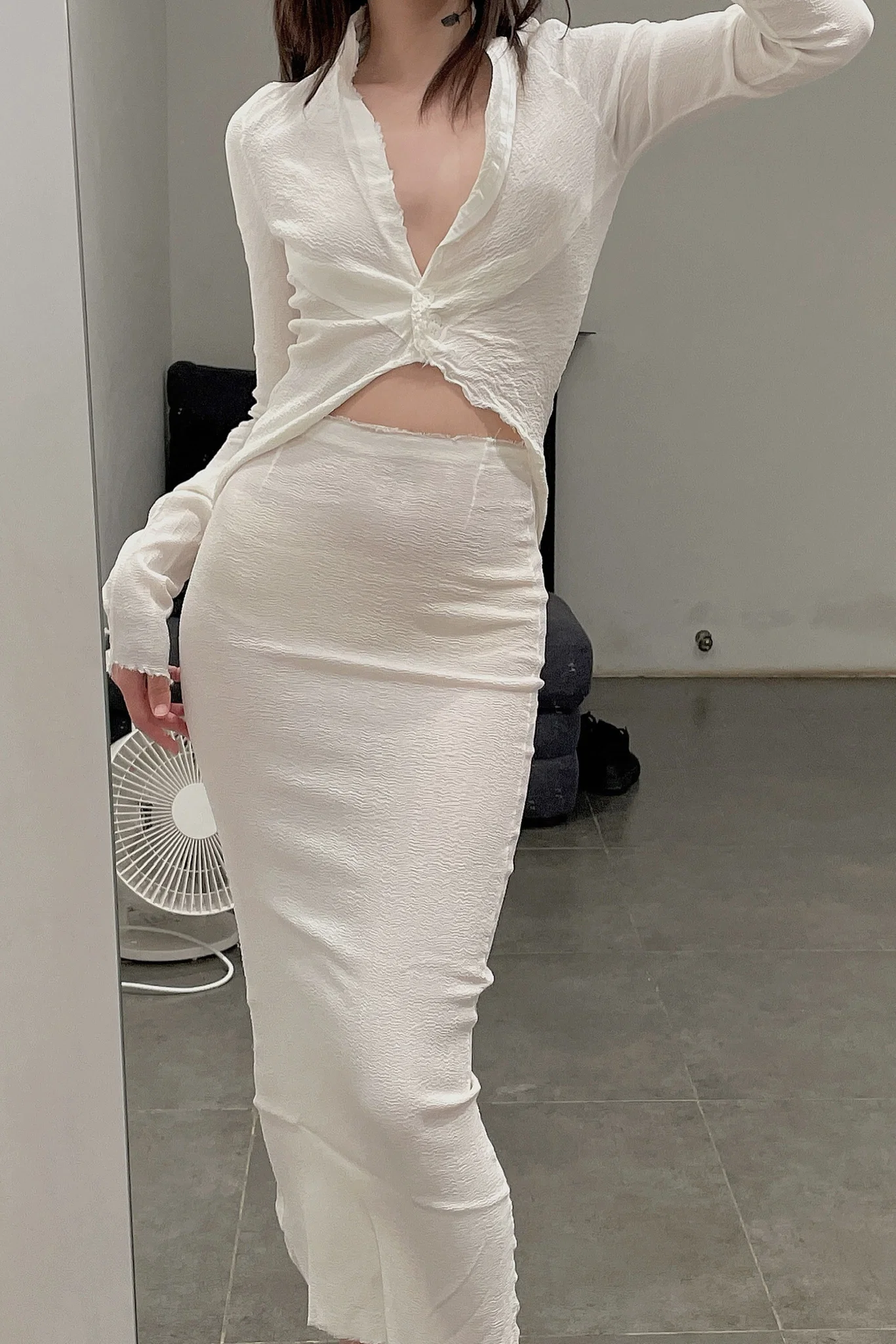 Marc Le Bihan Stretch Pleated Stretch Bandeau Dress or Skirt Collection MLB-25901-BAI White Short Skirt 25900 25901 - Image 21
