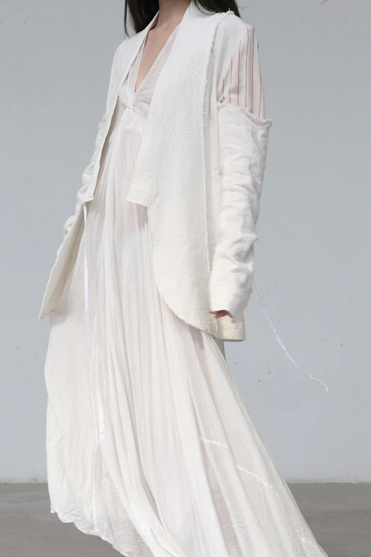 marc le bihan stitching kimono jacket 2201-E21 OFF WHITE - Image 5
