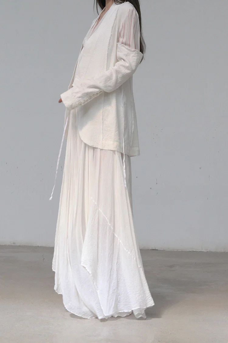 marc le bihan stitching kimono jacket 2201-E21 OFF WHITE - Image 6