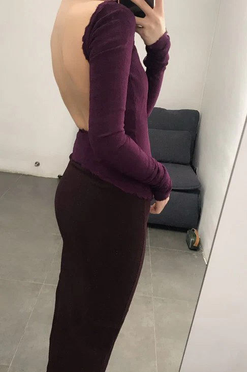 Marc Le Bihan Stretch Pleated Stretch Tube Dress or Skirt Collection MLB-25900-JIUHONG Burgundy Long Skirt 25900 25901 - Image 8
