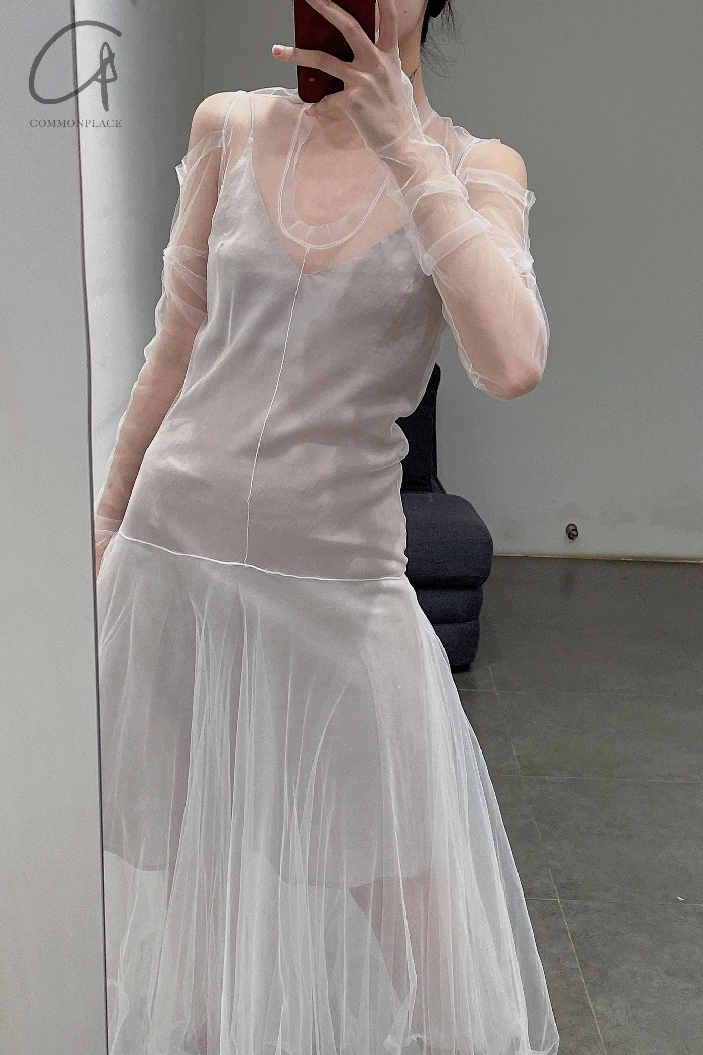 marc le bihan T-shirt tulle dance skirt 2816 WHITE - Image 5