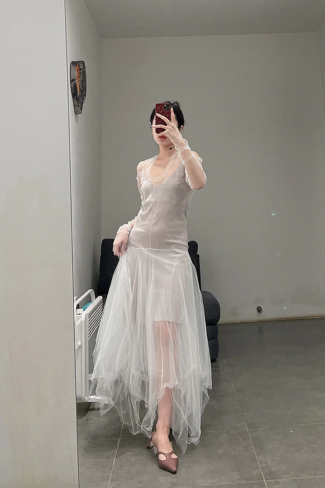 marc le bihan T-shirt tulle dance skirt 2816 WHITE - Image 8