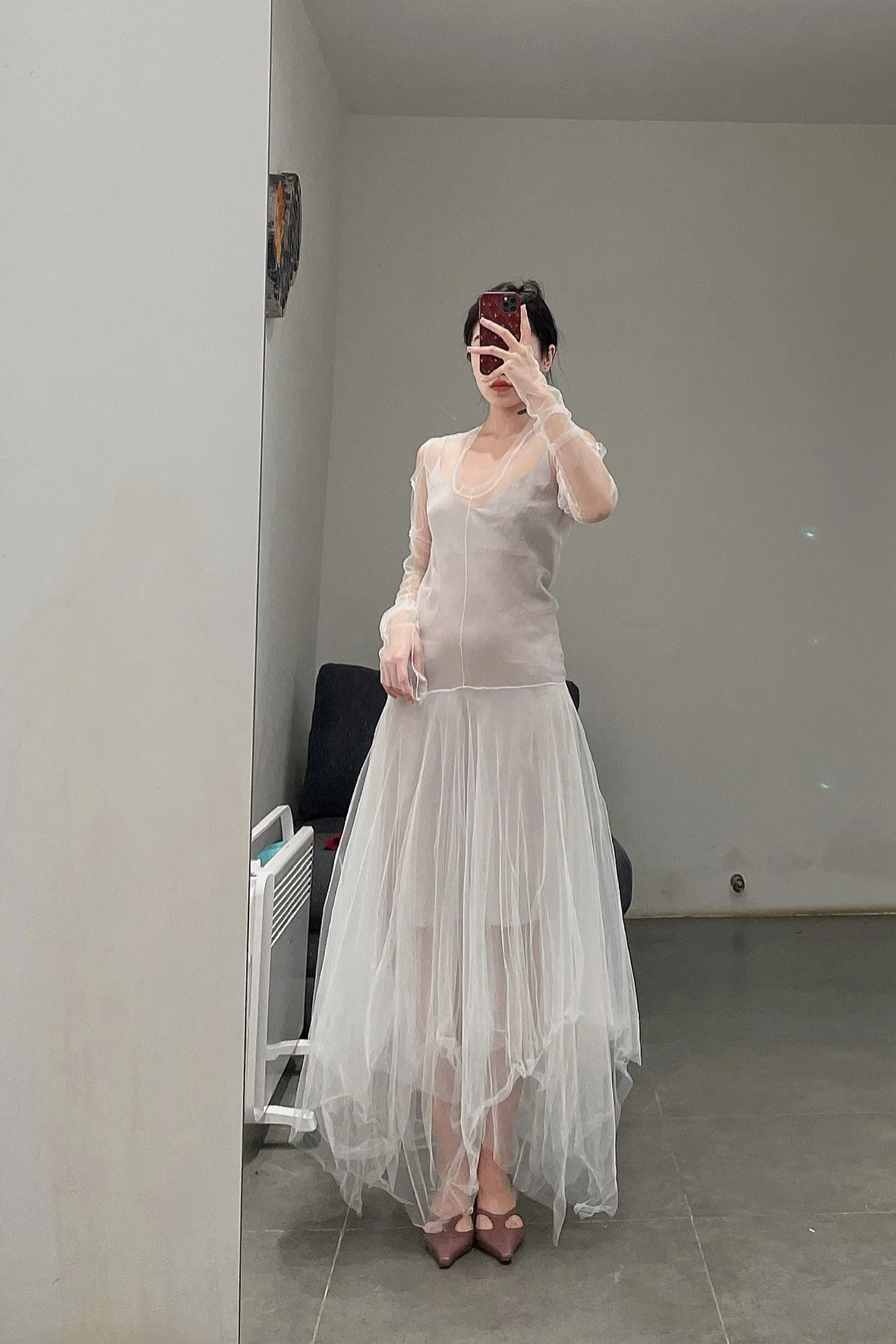 marc le bihan T-shirt tulle dance skirt 2816 WHITE - Image 9