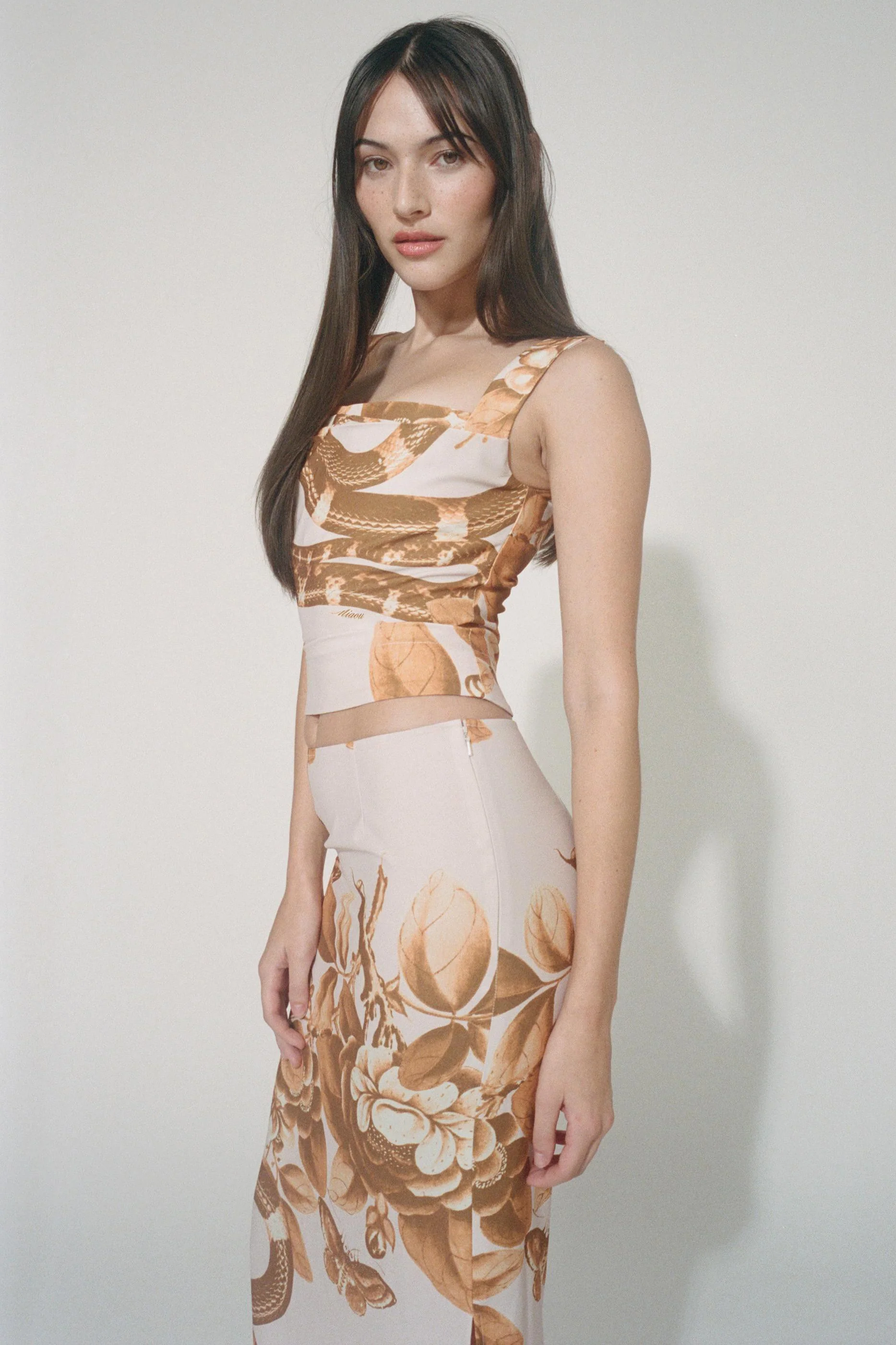 MIAOU 24 Autumn and Winter Printed Suit MAU-4005SCREDN-YINHUA Printed Skirt - Image 10