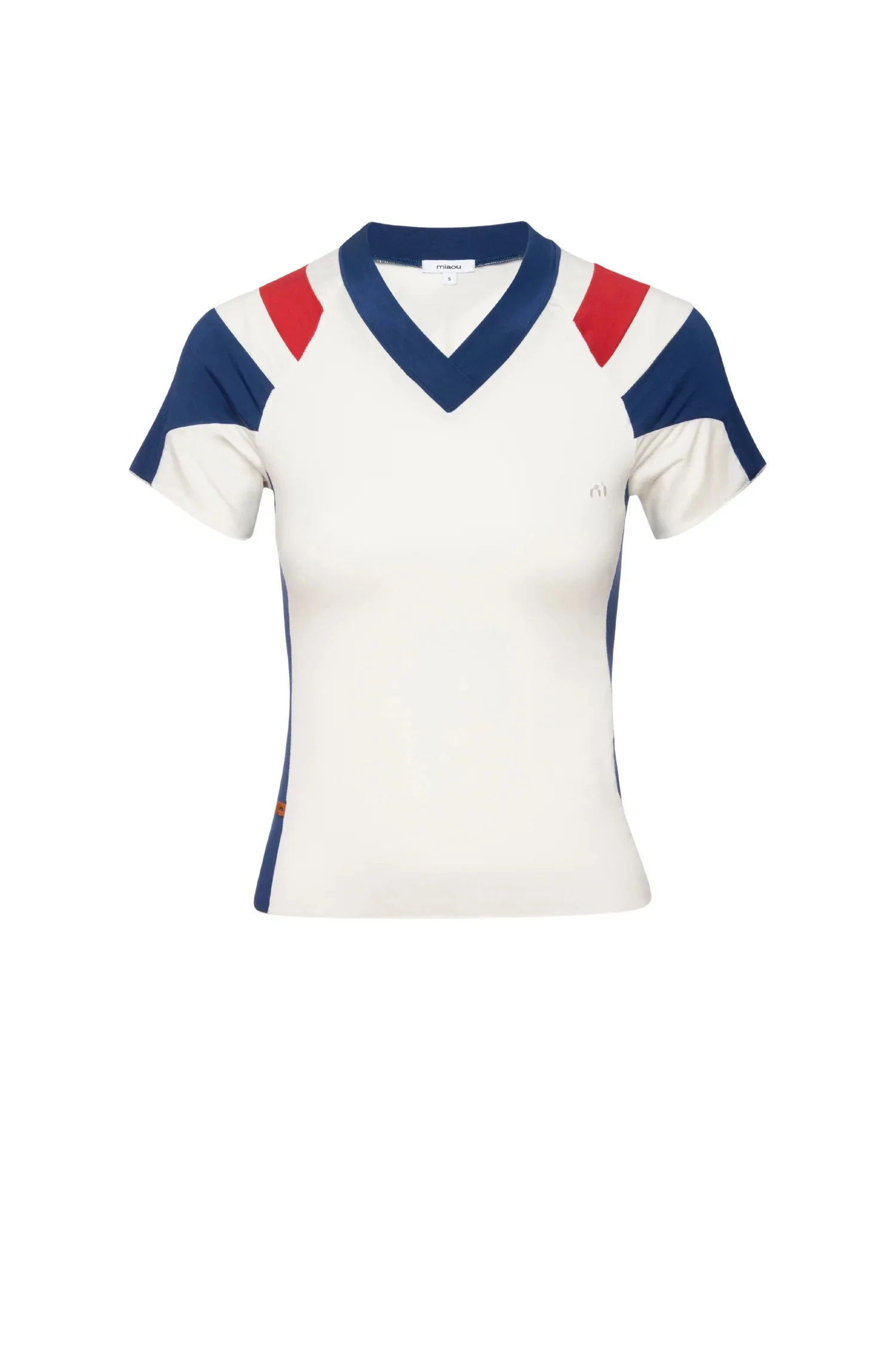 MIAOU 25 Early Autumn Short Sleeve T-shirt MAU-2022LJBWNR-WHITE/NAVY/RED White/Navy/Red - Image 9