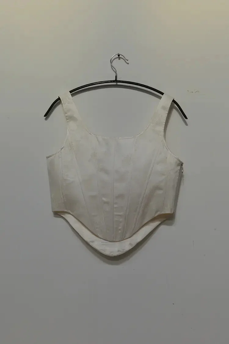 MING MA Jacquard Fishbone Corset SS21-TO01-WTJAC PMM5 - Image 7