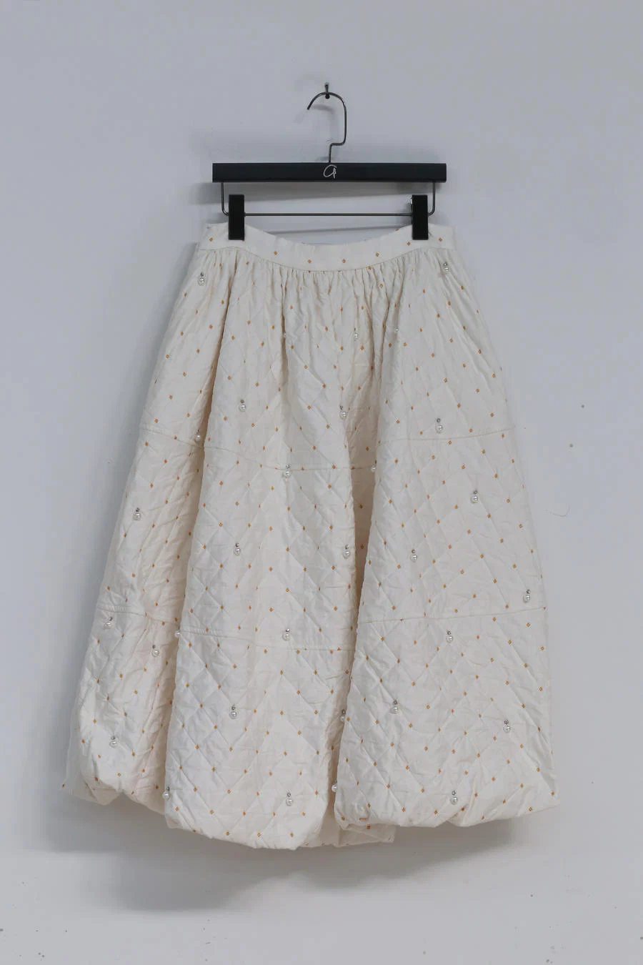 MING MA Pearl Diamond Check Jacquard Flower Bud Dress AW21 SK04-WTJAC - Image 14