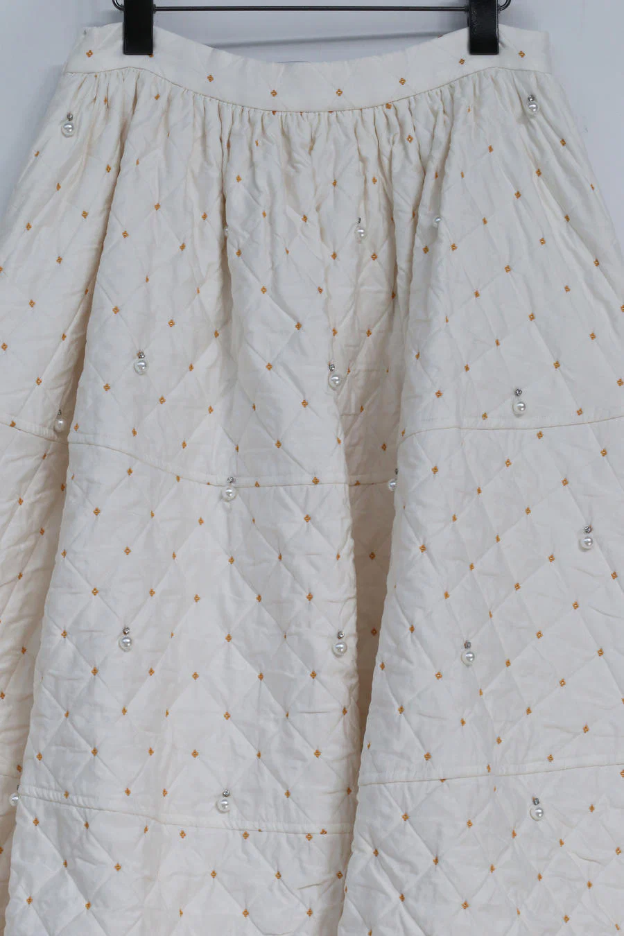 MING MA Pearl Diamond Check Jacquard Flower Bud Dress AW21 SK04-WTJAC - Image 16