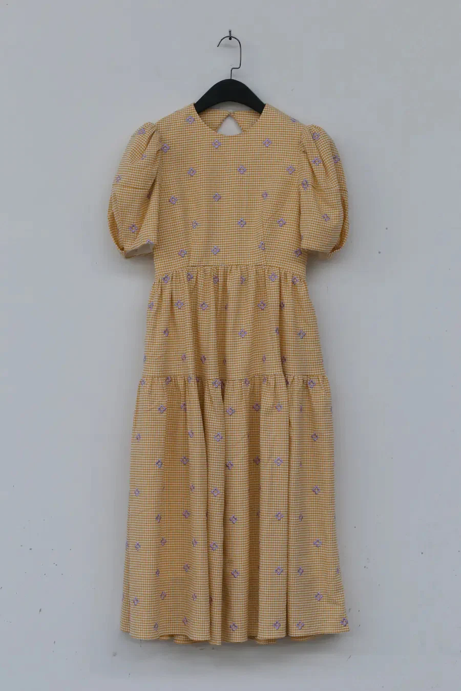 MING MA Puff sleeve pleated dress AW21-DR17-YWPR - Image 6