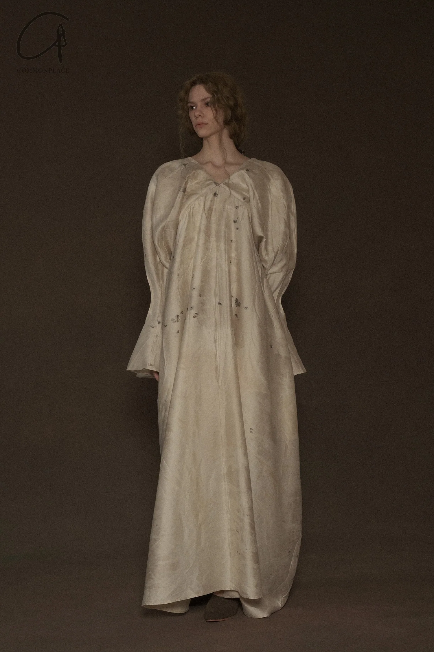 Mutedance 24 Autumn and Winter Floral Dye Dress with Cuffed Sleeves MD-MD24FW85-hoary MD24FW84 - Image 7
