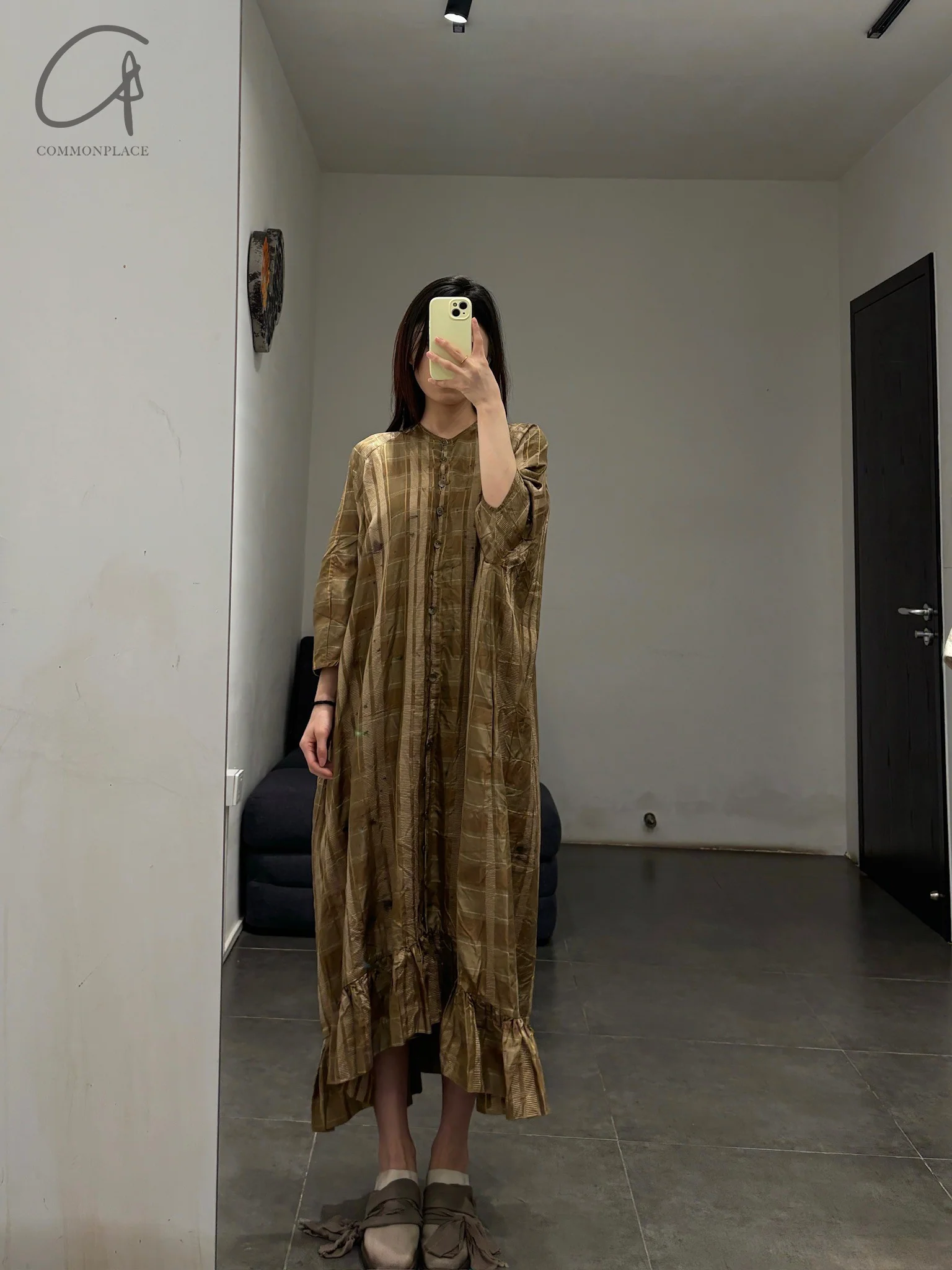 Mutedance 24 Autumn and Winter Long Sleeve Round Neck Lace Dress MD-MD24FW90-celadon MD24FW89 MD24FW90 - Image 15