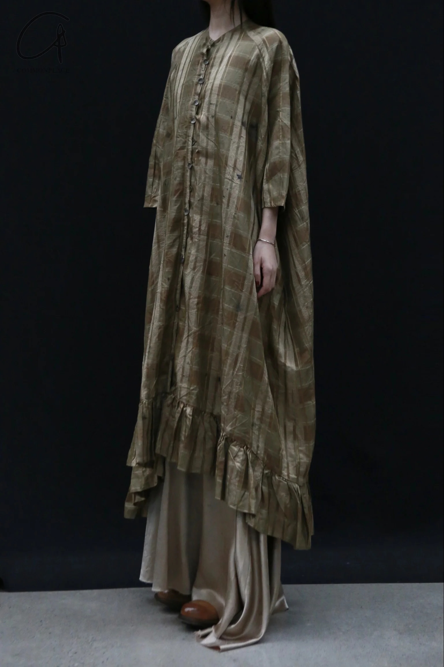 Mutedance 24 Autumn and Winter Long Sleeve Round Neck Lace Dress MD-MD24FW90-celadon MD24FW89 MD24FW90 - Image 3