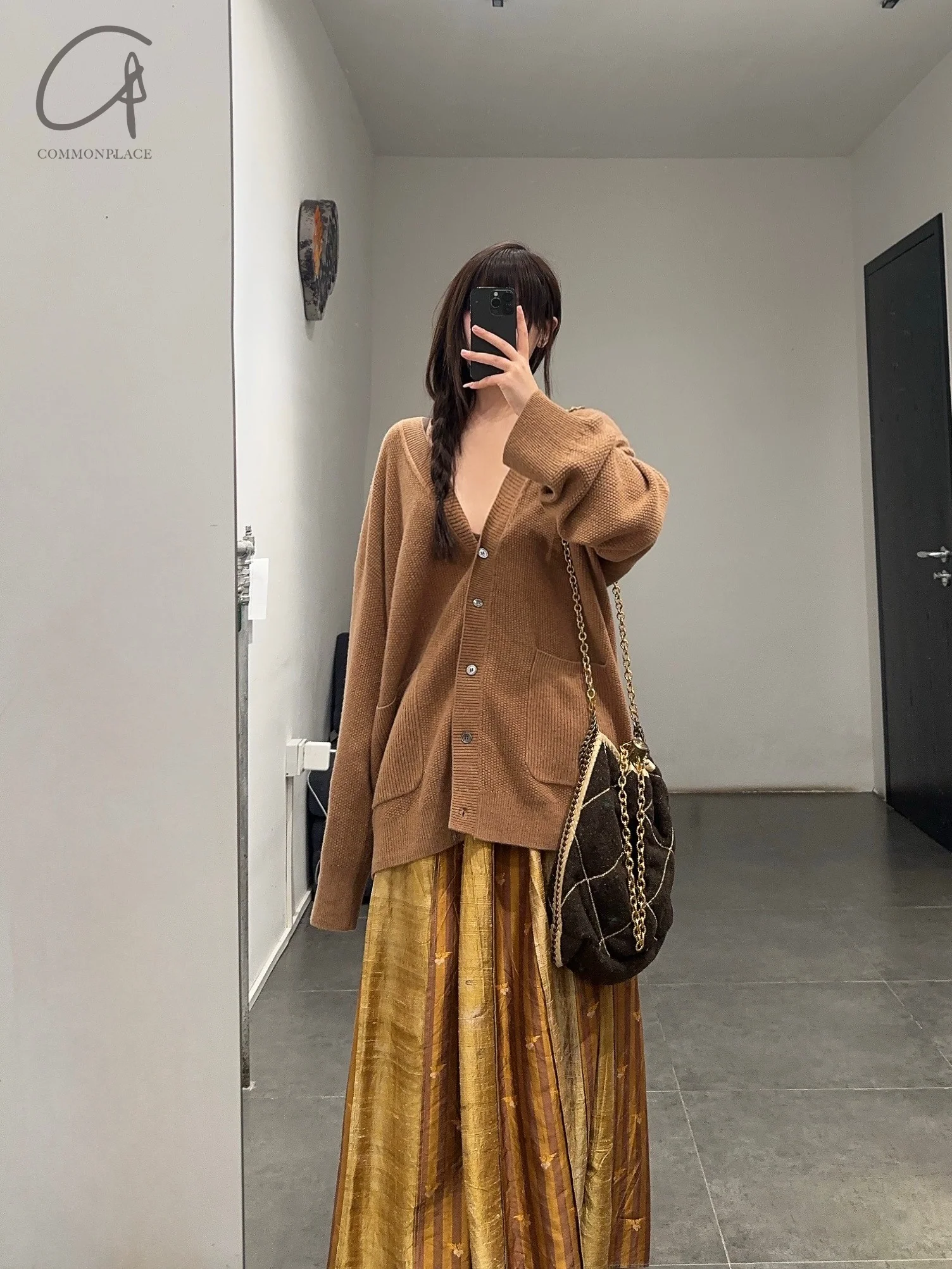 Mutedance 24 Autumn and Winter V-neck cashmere top series MD-MD24FW124-BROWN MD24FW123 MD24FW124 - Image 12
