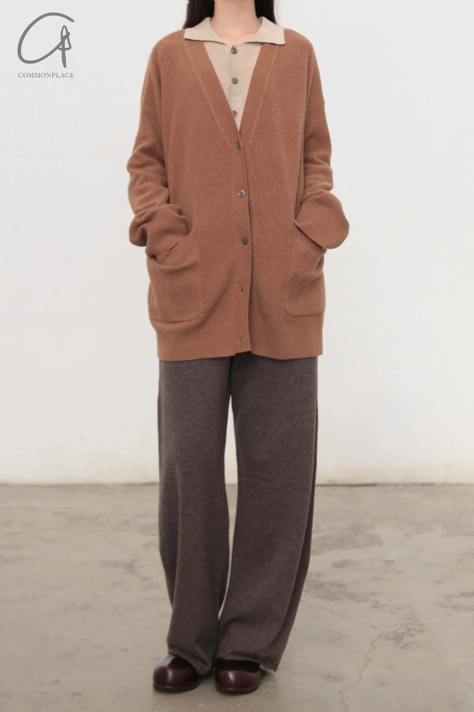 Mutedance 24 Autumn and Winter V-neck cashmere top series MD-MD24FW124-BROWN MD24FW123 MD24FW124 - Image 6