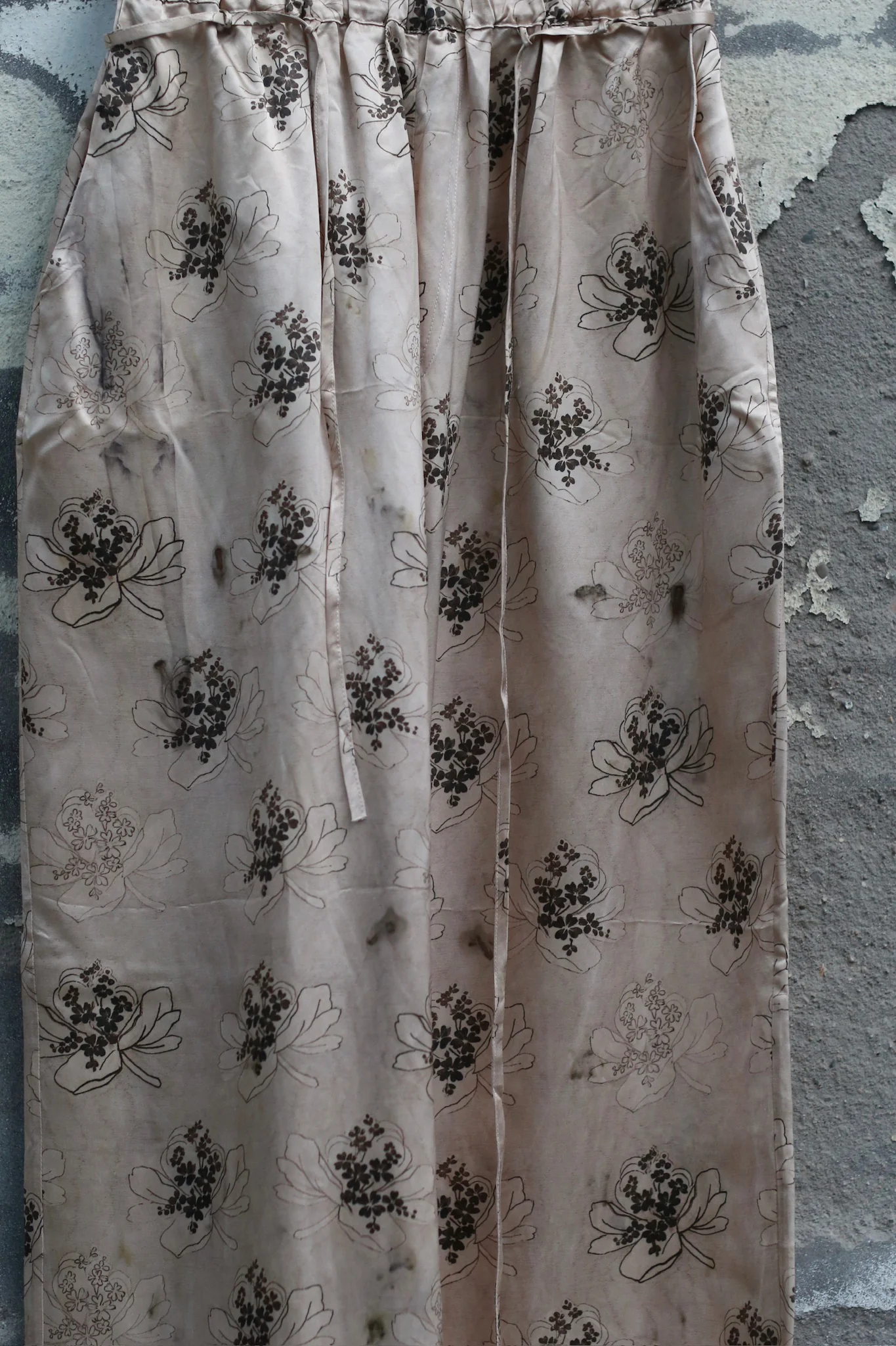 Mutedance 25 Autumn and Winter Elastic Wide Waist Drawstring Casual Pants Series Floral Dye MD-MD25FW74-khaki (MD25FW71) - Image 2