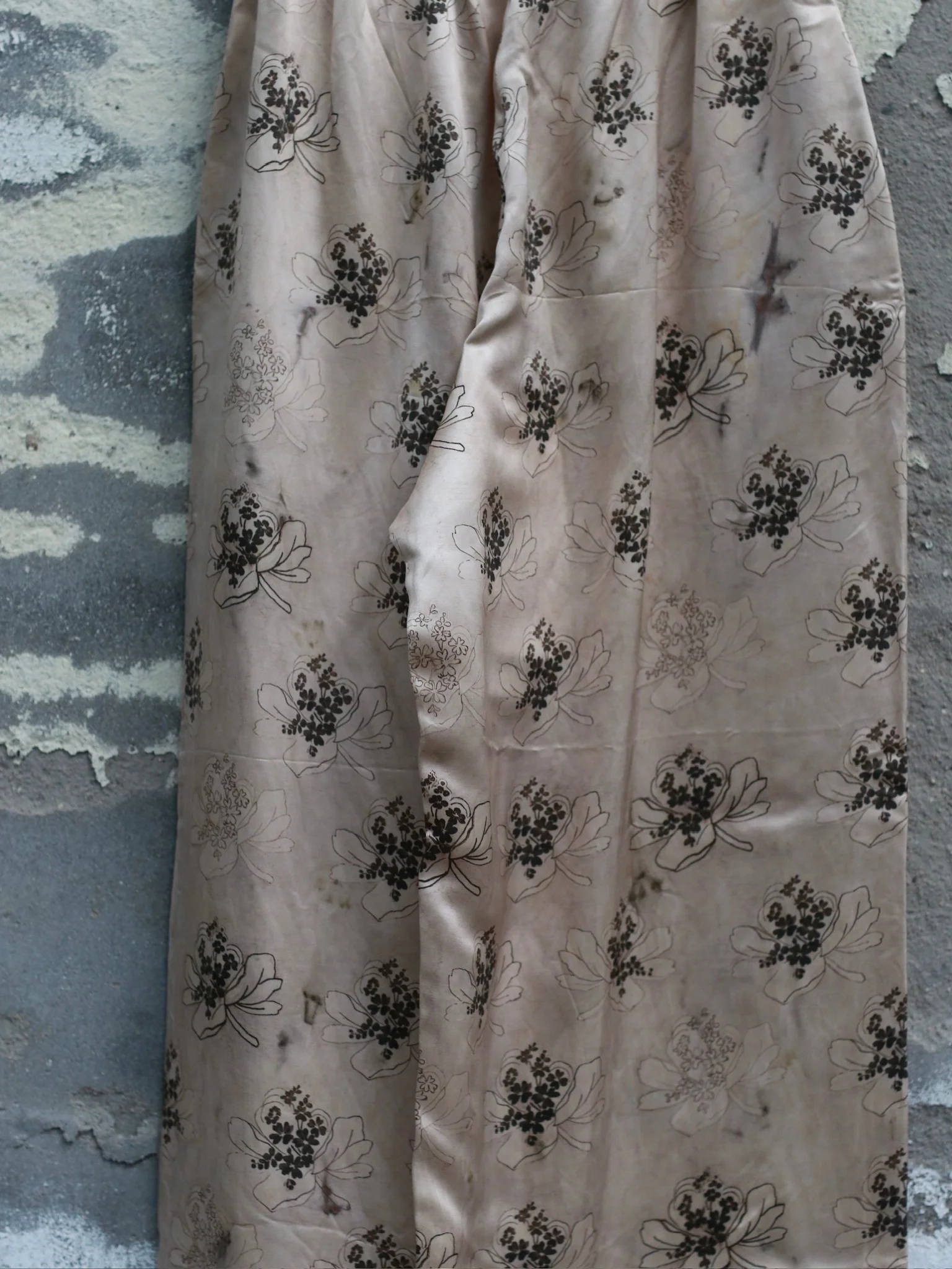 Mutedance 25 Autumn and Winter Elastic Wide Waist Drawstring Casual Pants Series Floral Dye MD-MD25FW74-khaki (MD25FW71) - Image 3