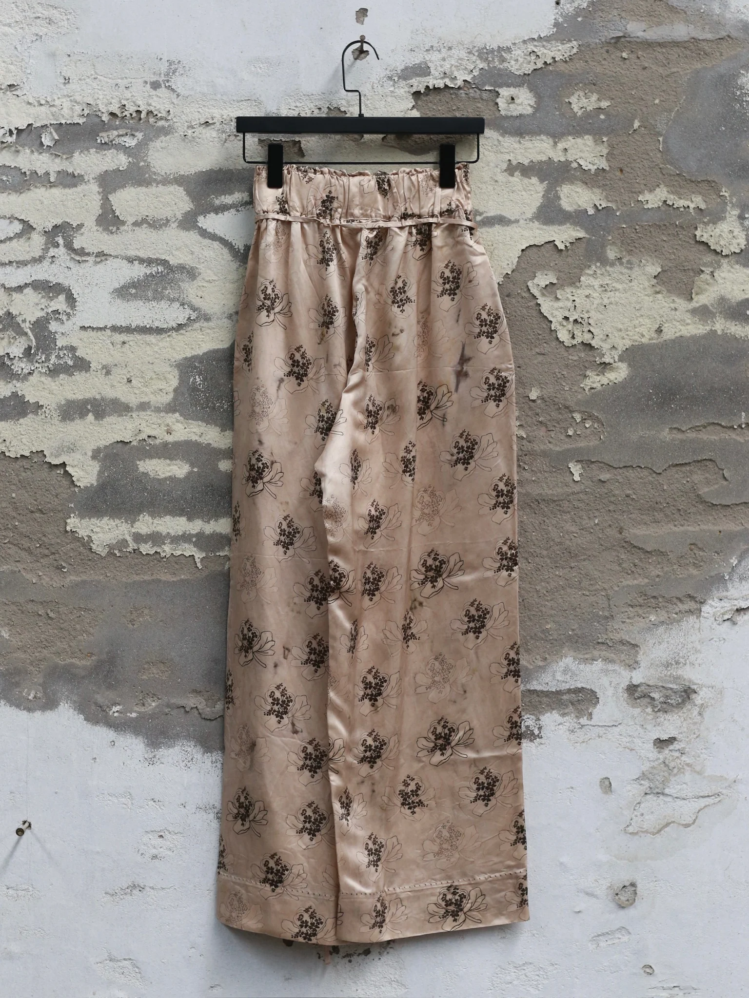 Mutedance 25 Autumn and Winter Elastic Wide Waist Drawstring Casual Pants Series Floral Dye MD-MD25FW74-khaki (MD25FW71) - Image 4