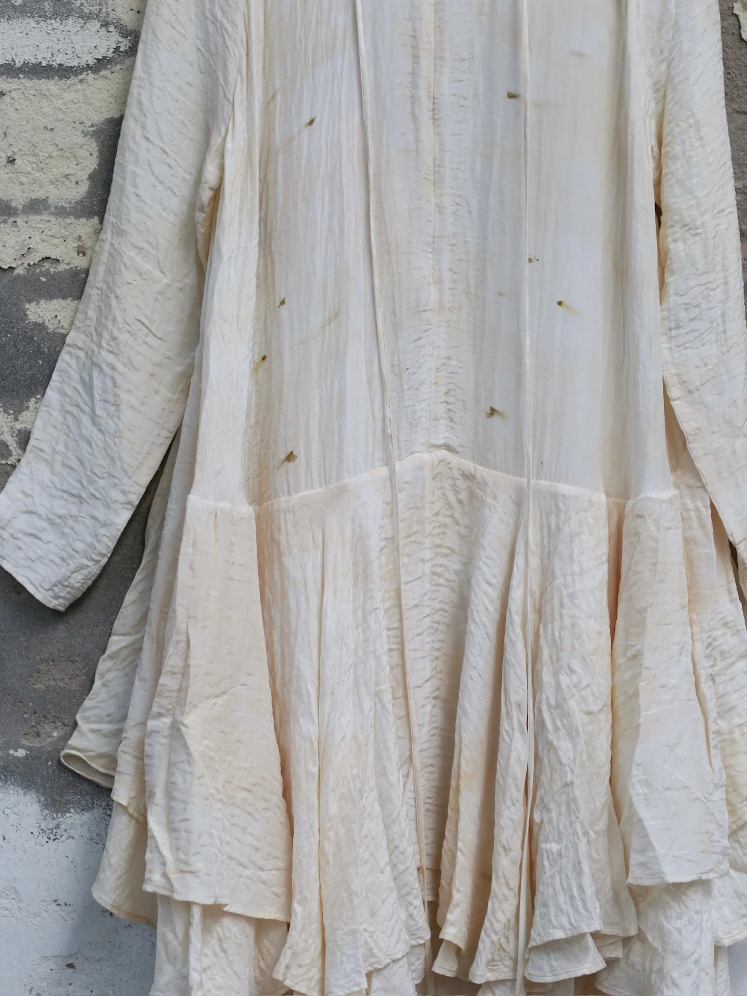 Mutedance 25 Autumn/Winter Flower Dye Silk Round Neck Layered Long Sleeve Dress MD-MD25FW84-nude - Image 7