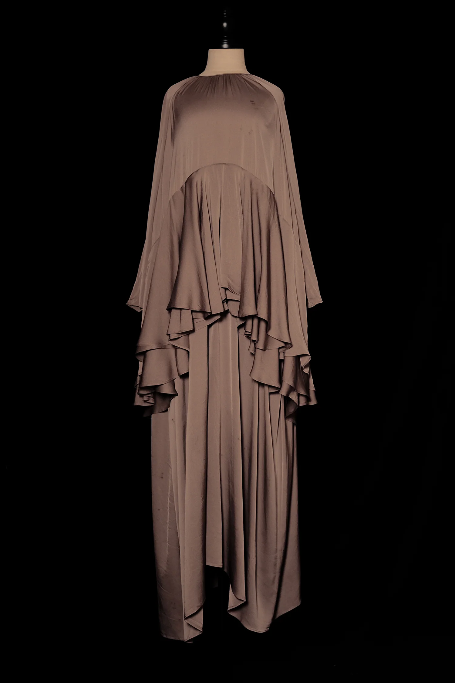 Mutedance 25 Autumn/Winter Flower-dyed Silk Round Neck Layered Long Sleeve Dress MD-MD25FW85-sand (MD25FW84) - Image 10