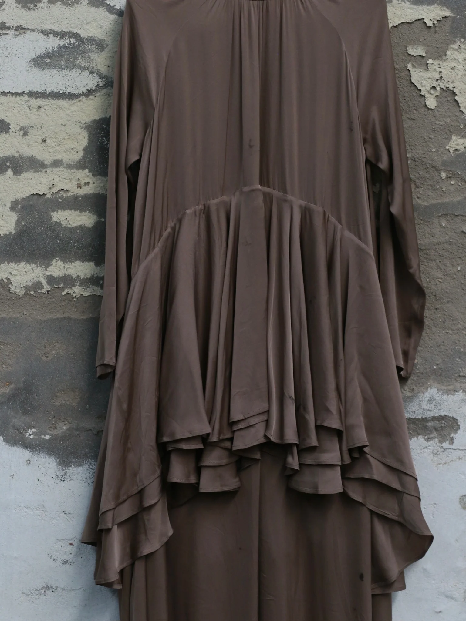 Mutedance 25 Autumn/Winter Flower-dyed Silk Round Neck Layered Long Sleeve Dress MD-MD25FW85-sand (MD25FW84) - Image 7