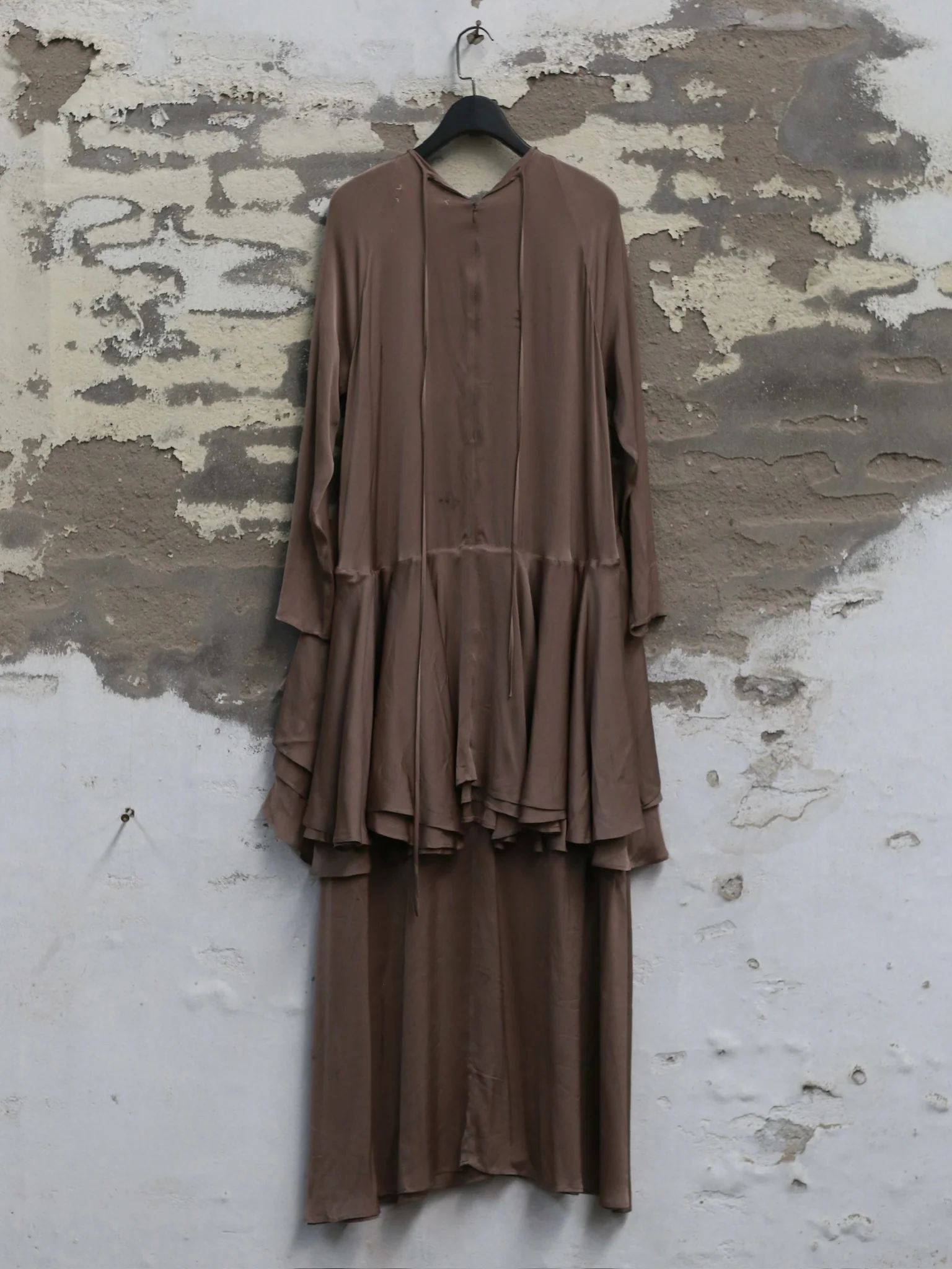 Mutedance 25 Autumn/Winter Flower-dyed Silk Round Neck Layered Long Sleeve Dress MD-MD25FW85-sand (MD25FW84) - Image 9