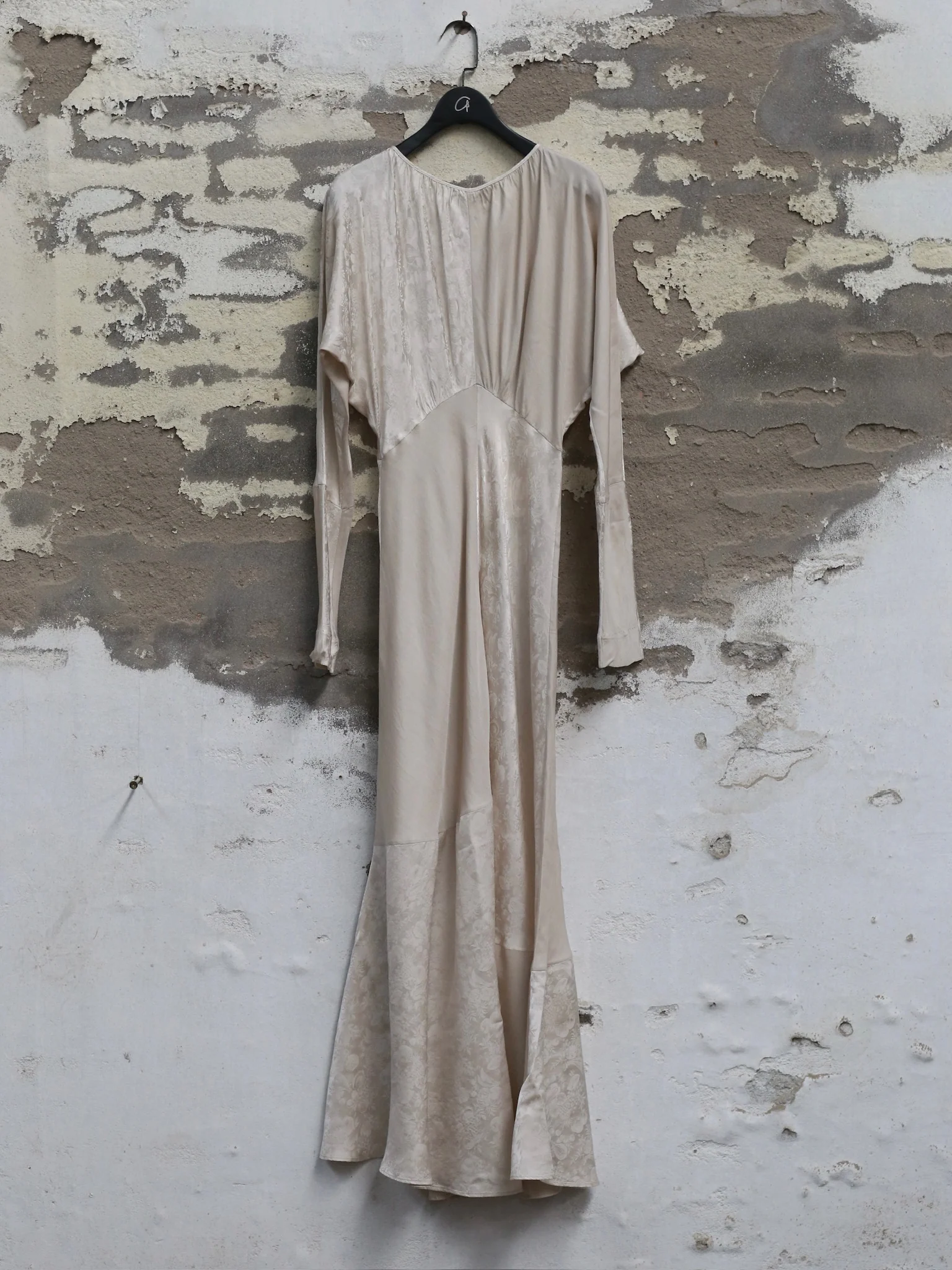 Mutedance 25 Autumn/Winter Waist Round Neck Splicing Dress MD-MD25FW59-beige (MD25FW58) - Image 6