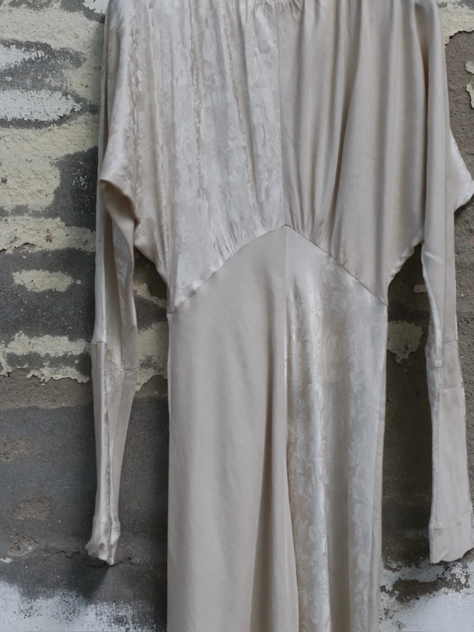 Mutedance 25 Autumn/Winter Waist Round Neck Splicing Dress MD-MD25FW59-beige (MD25FW58) - Image 8