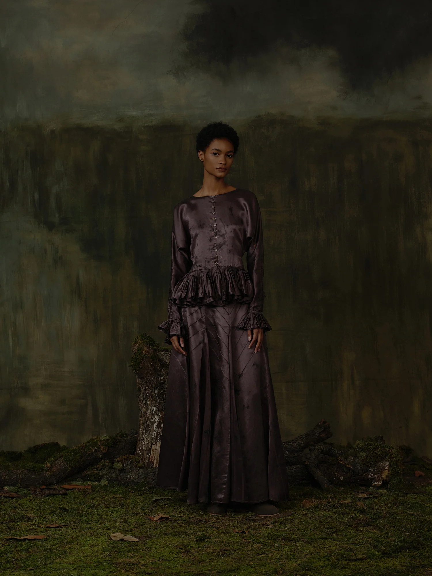 Mutedance 25 Autumn/Winter Waisted Swing Skirt Plant-dyed Highly Handcrafted MD-MD25FW88-purple (MD25FW86) - Image 6