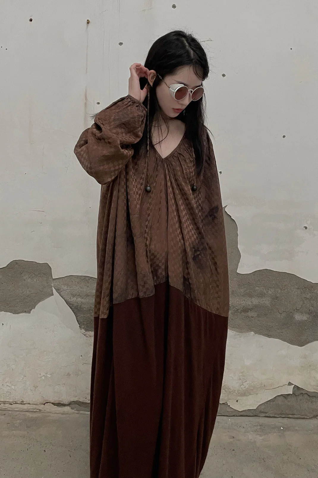 MUTEDANCE cashmere and silk stitching dress MD21FW35 - Image 20