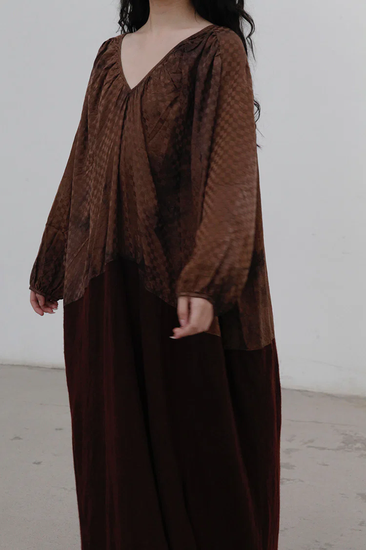 MUTEDANCE cashmere and silk stitching dress MD21FW35 - Image 4