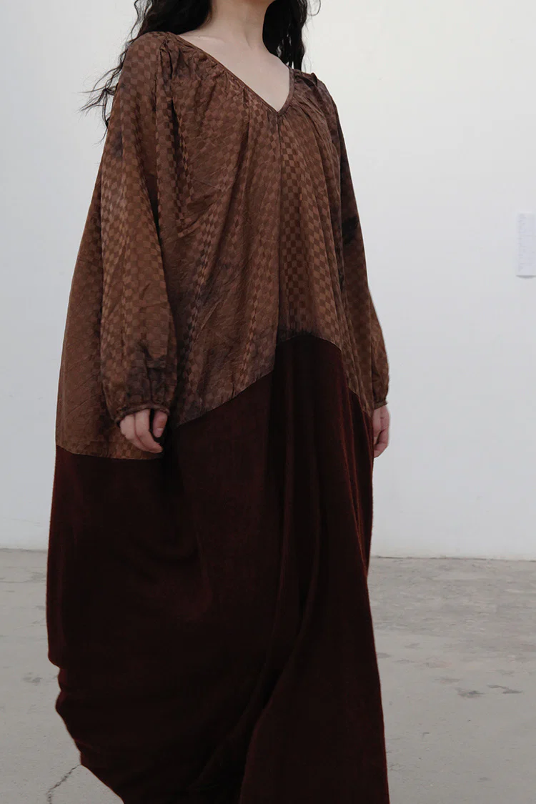 MUTEDANCE cashmere and silk stitching dress MD21FW35 - Image 5