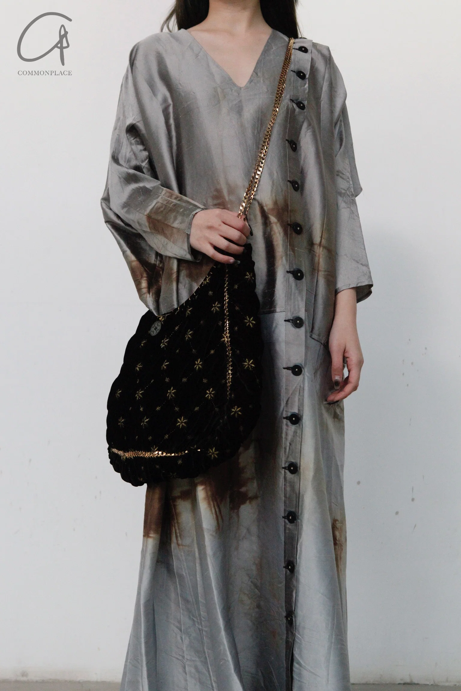 MUTEDANCE long buckle V -neck real silk dress MD22FW48 PM47 - Image 2