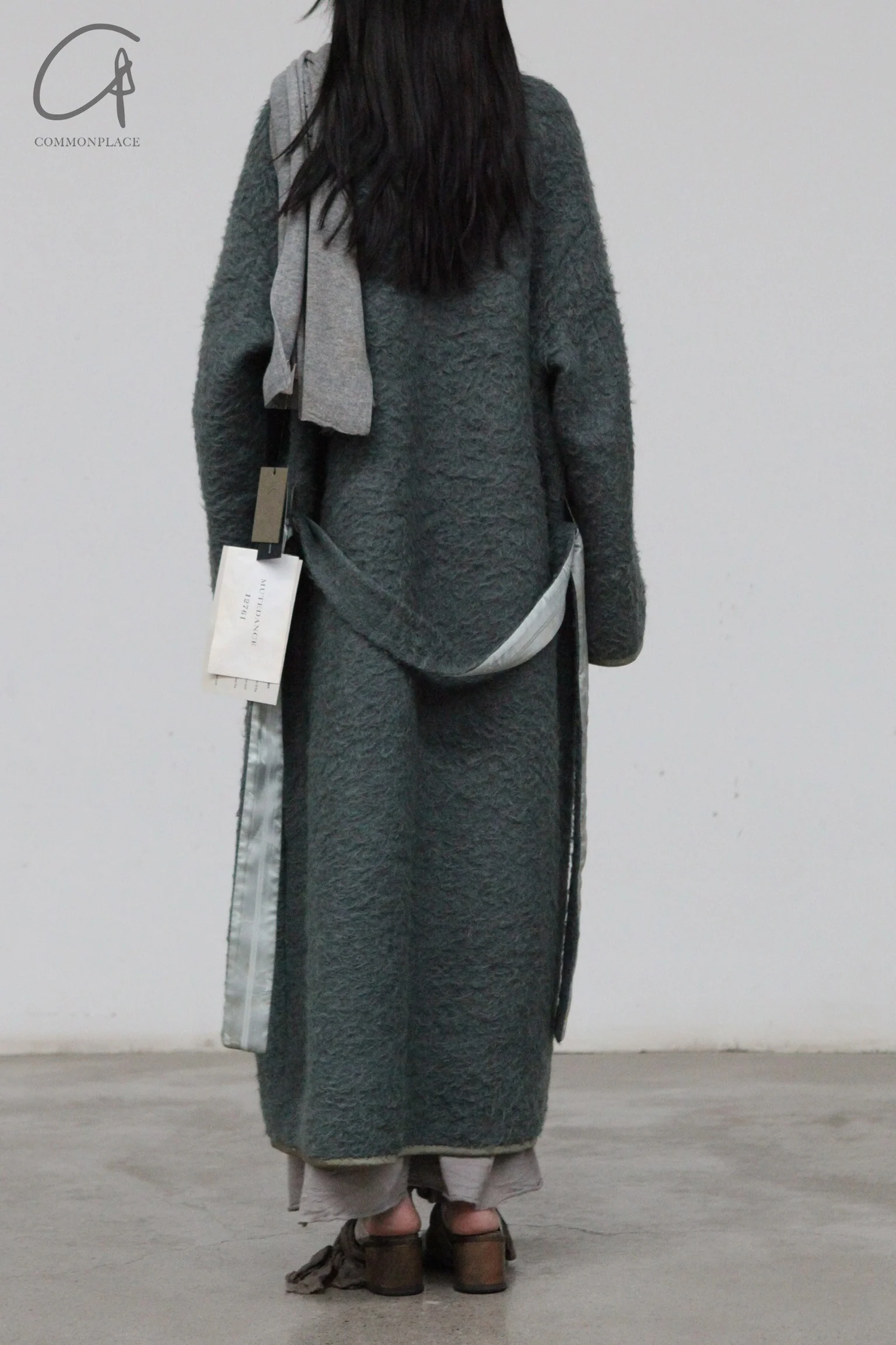 MUTEDANCE long wool jacket MD-MD23FW02-QINGHUI blue gray PM96 - Image 2