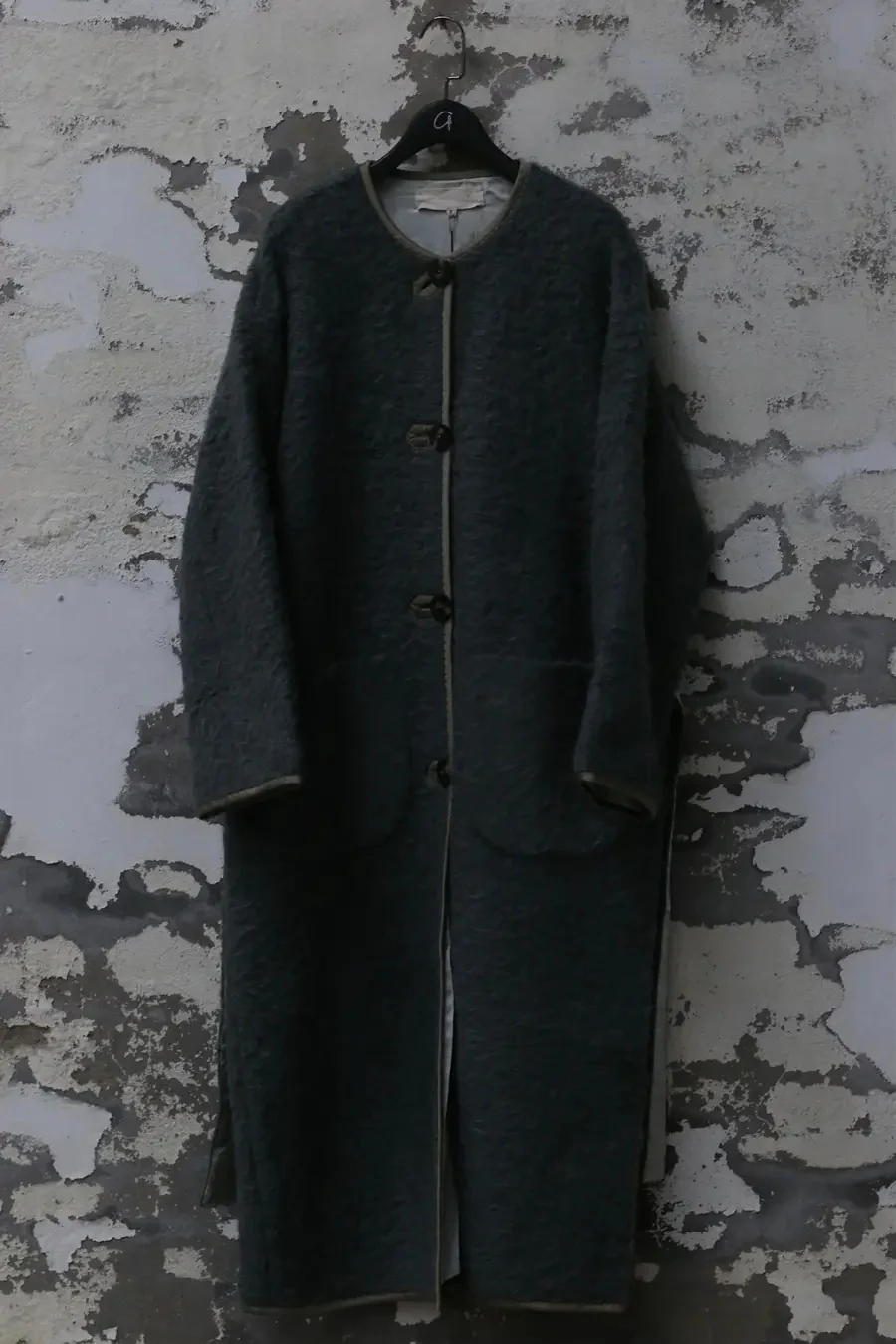 MUTEDANCE long wool jacket MD-MD23FW02-QINGHUI blue gray PM96 - Image 4
