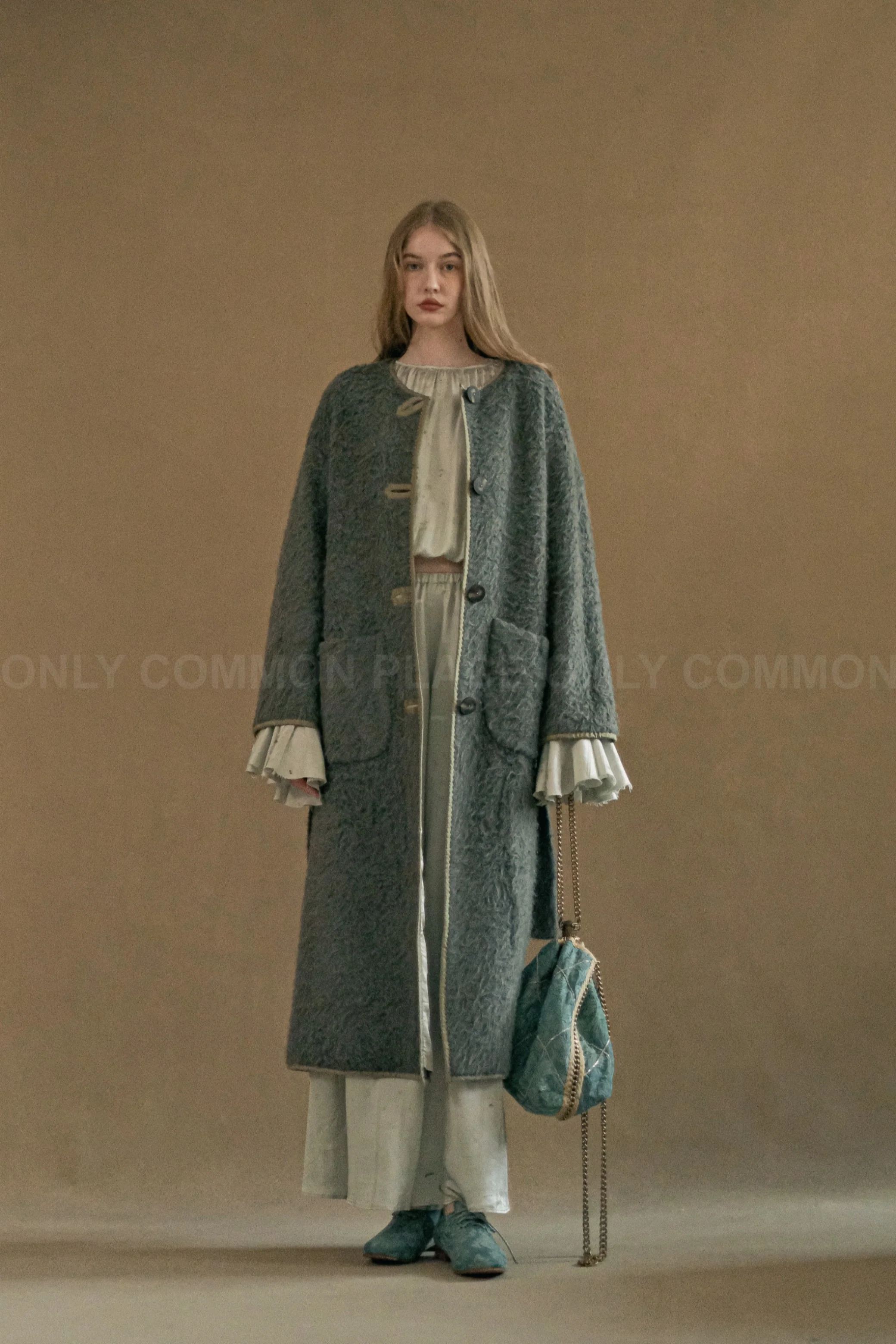 MUTEDANCE long wool jacket MD-MD23FW02-QINGHUI blue gray PM96 - Image 9
