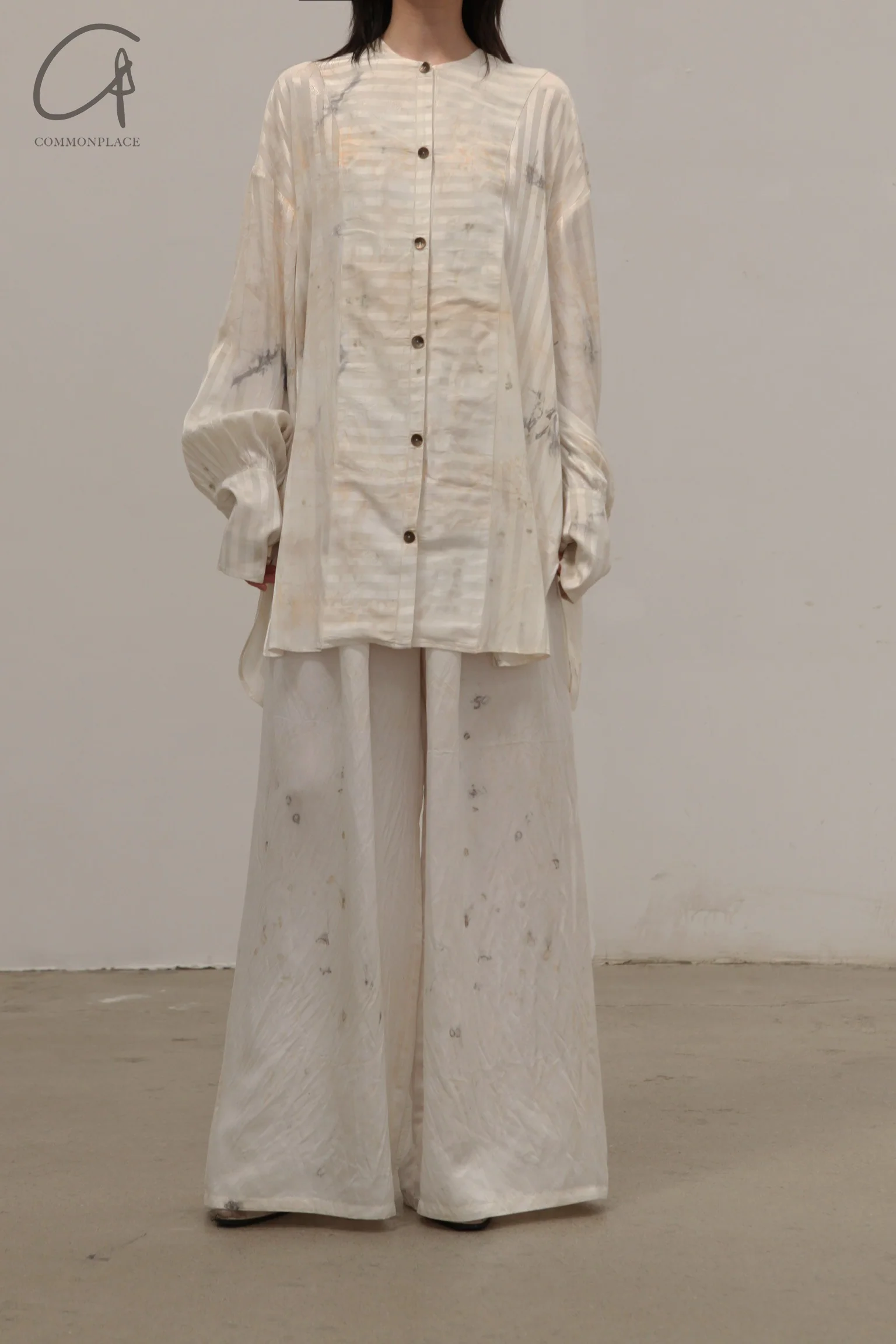 Mutedance 24 Spring/Summer Silk Elastic Waist Loose Pants MD-MD24SS10-HUIBAI hoary PM114 - Image 10
