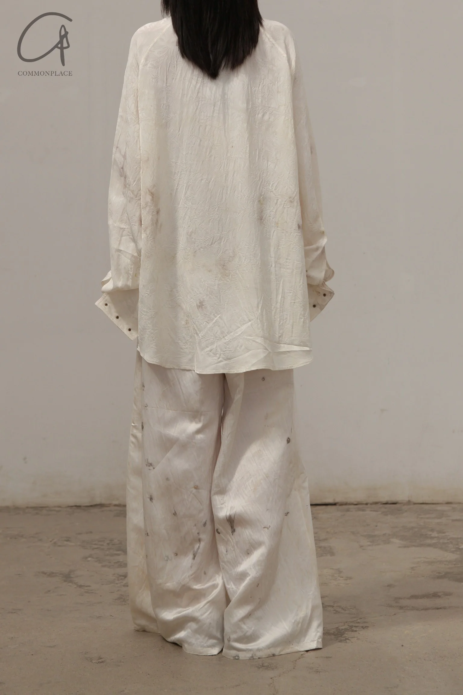 Mutedance 24 Spring/Summer Silk Elastic Waist Loose Pants MD-MD24SS10-HUIBAI hoary PM114 - Image 11